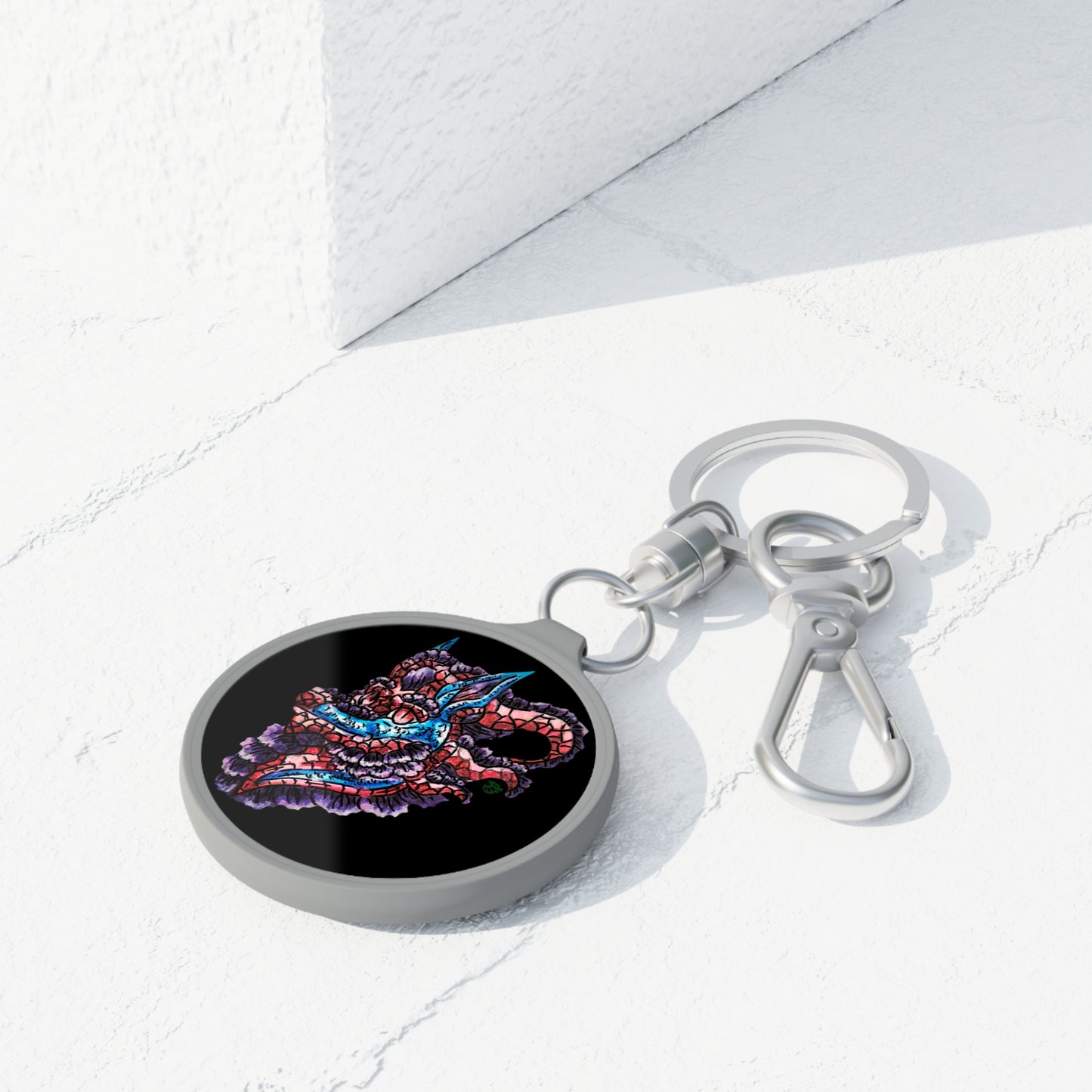 January Dragon Head Keyring Tag