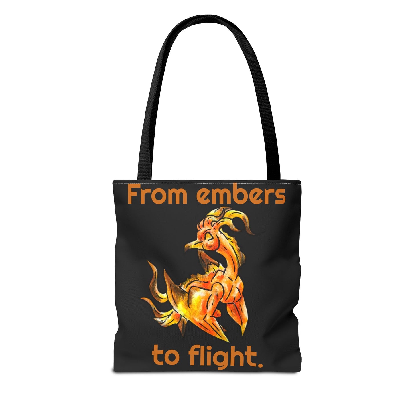 Chibi Cayene the Pheonix- Fantasy Bird Illustration- Majestic Phoenix- Two-toned Tote Bag