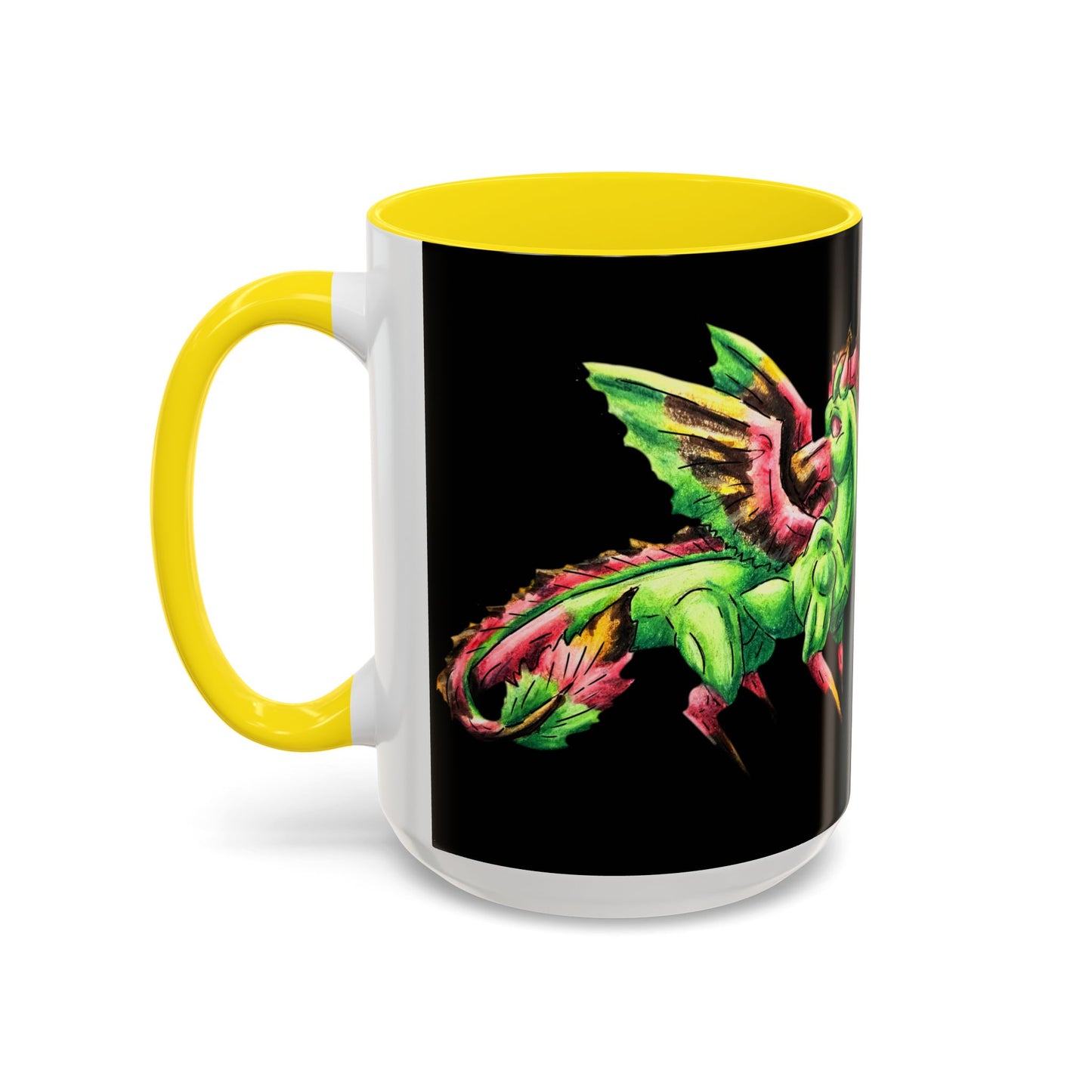 Chibi Spring Dragon- Bloom Fierce - Fantasy Nature- Mythical Creature- Forest Guardian Art - Dragon Lover Gift Coffee Mug