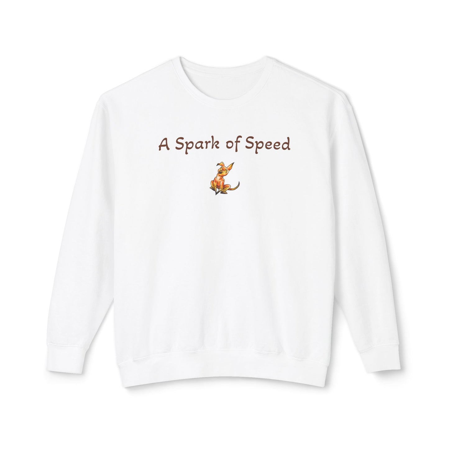 Caenin Crewneck – Born to Run – Chibi Orange Dog – Warm Fantasy Dog – Dog Lover Gift- Crewneck