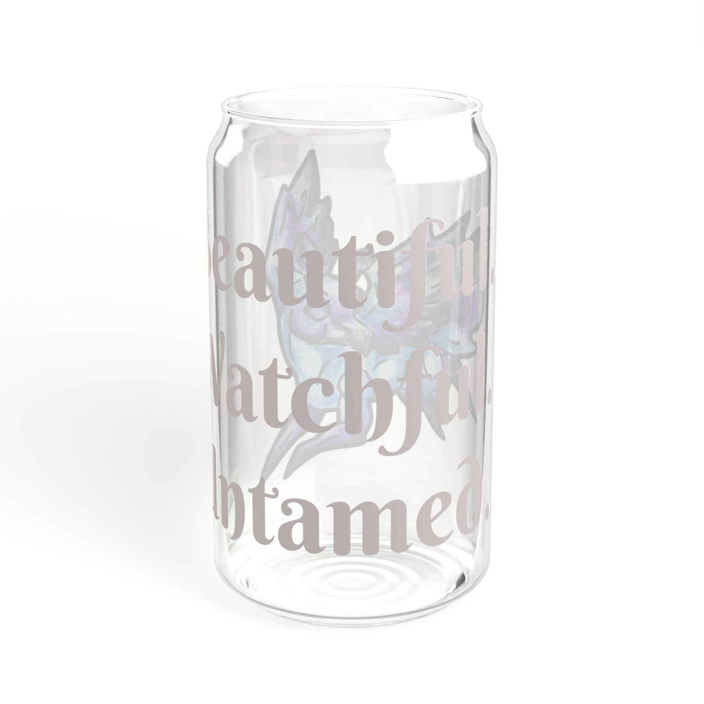 Chib Seleste the Peryton- Untamed- Fantasy Creature- White Deer Bird- Glass Tumbler, 16oz