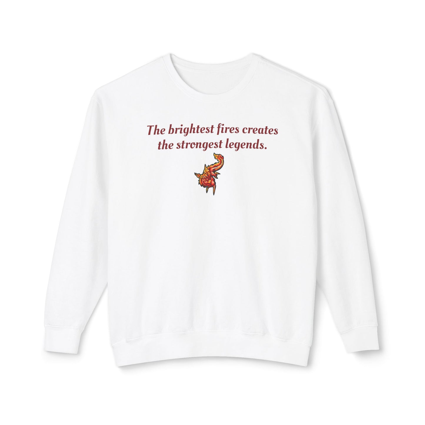 Chibi Fire Dragon- Strongest Legends-Elemental- Fantasy Dragon- Crewneck