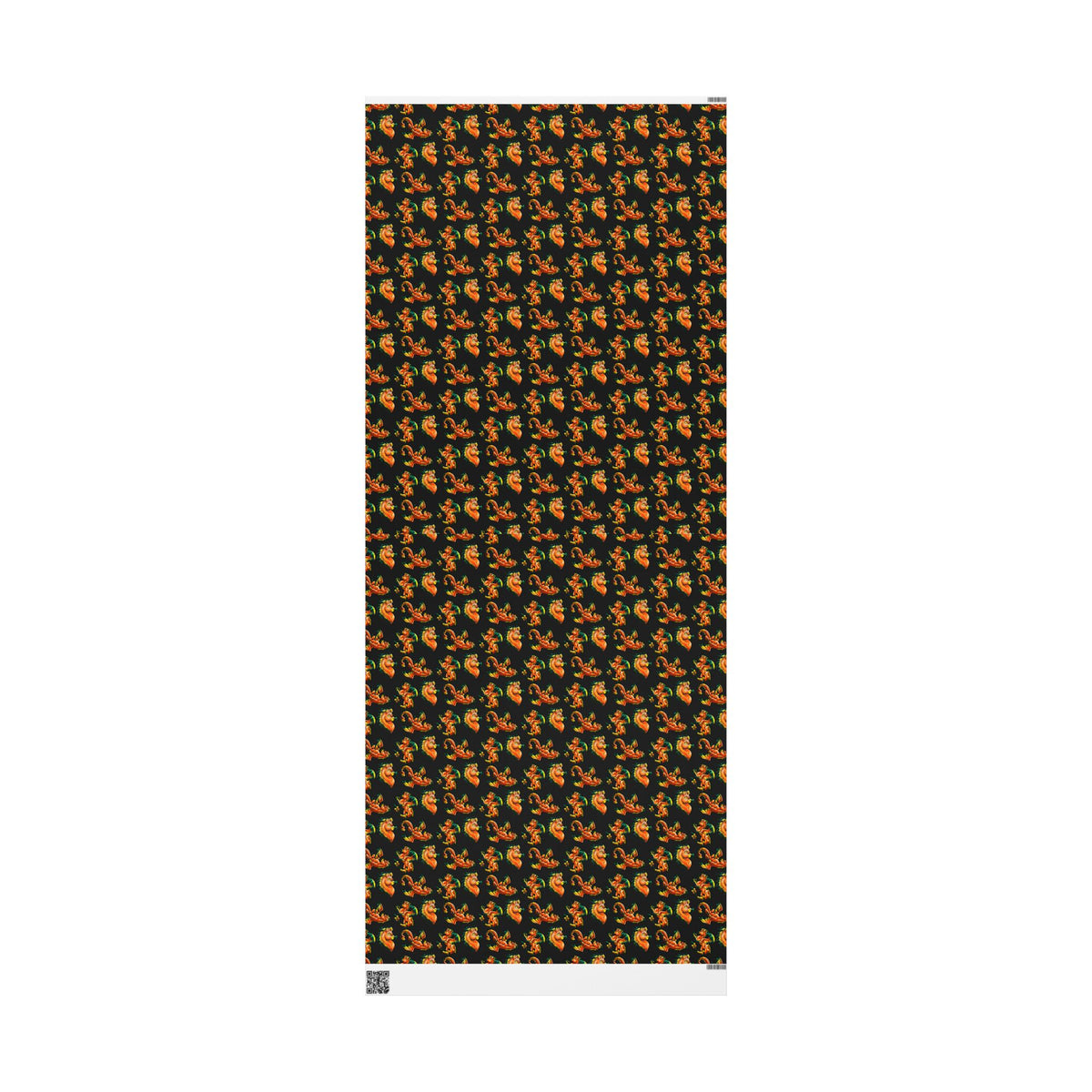 Chibi Fall Dragon- Pattern- Autumn Fantasy- Gift Wrap