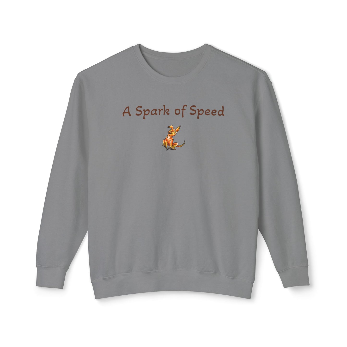 Caenin Crewneck – Born to Run – Chibi Orange Dog – Warm Fantasy Dog – Dog Lover Gift- Crewneck