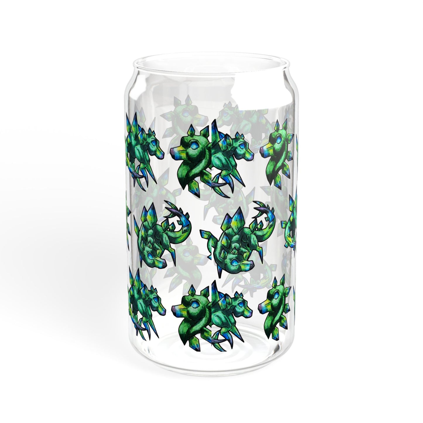Chibi Arith the Stegosaurus Pattern- Chibi Dinosaur Art- Prehistoric Creature- Glass Tumbler 16oz