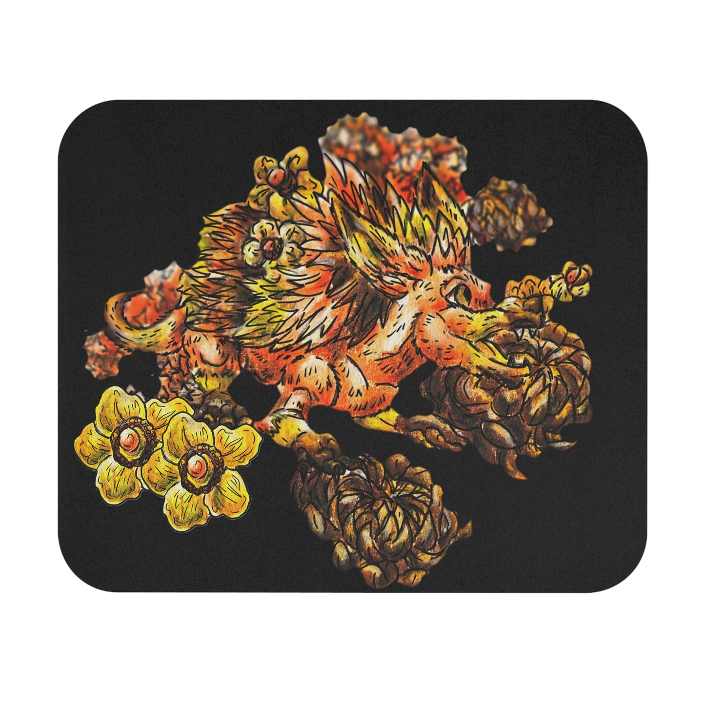 Aster the Fall Hedgehog Mouse Pad (Rectangle)