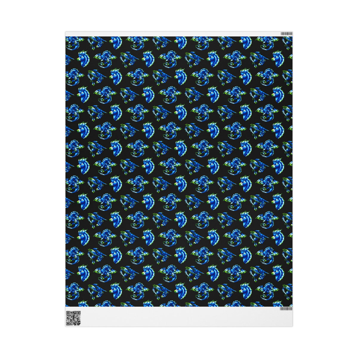 Chibi Water Dragon Art- Elemental- Aquatic Fantasy Creature-Wrapping Paper