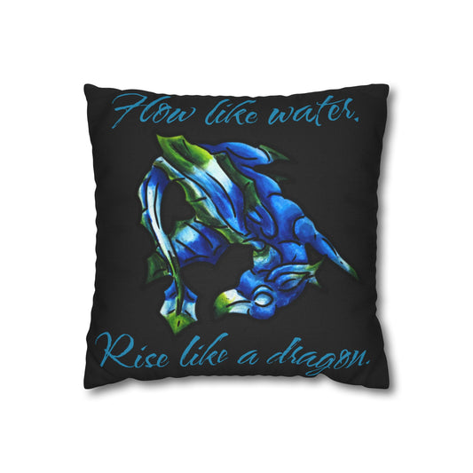 Chibi Water Dragon Art- Elemental- Aquatic Fantasy Creature- Double-Sided Pillow Case