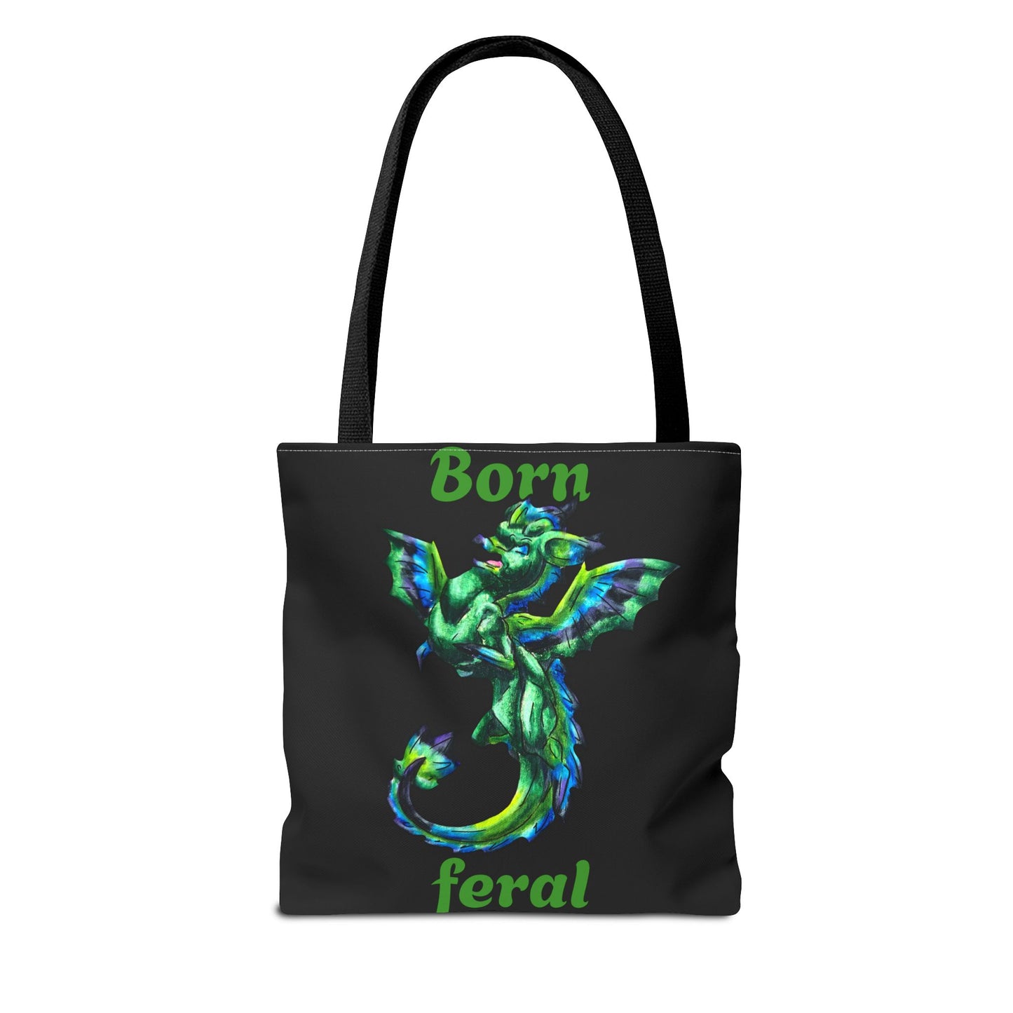 Chibi Arlith the Dragon- Green Dragon- Fantasy- Two-toned Tote Bag