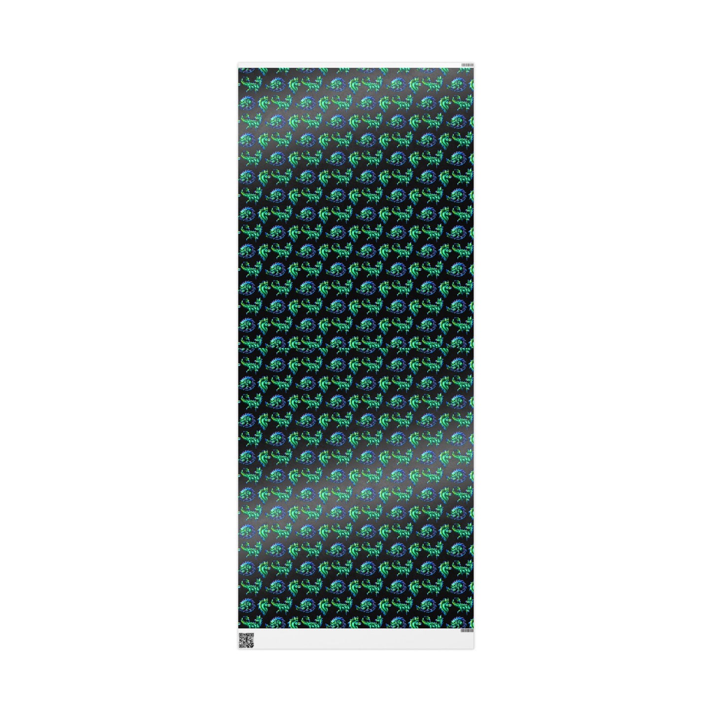 Chibi Arlathia the Hedgehog- Pattern- Green Creature Drawing - Cute Animal Illustration- Gift Wrap