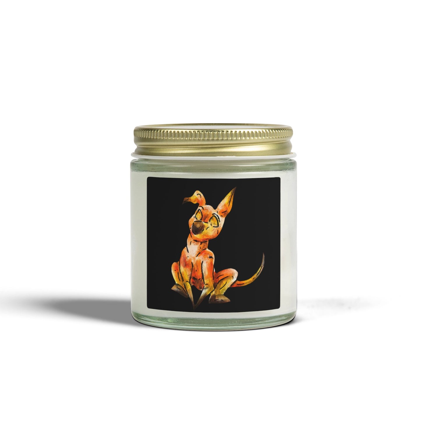 Caenin- Chibi Orange Dog – Warm Fantasy Dog Art – Fantasy Creature Decor – Dog Lover Gift - Scented Candles