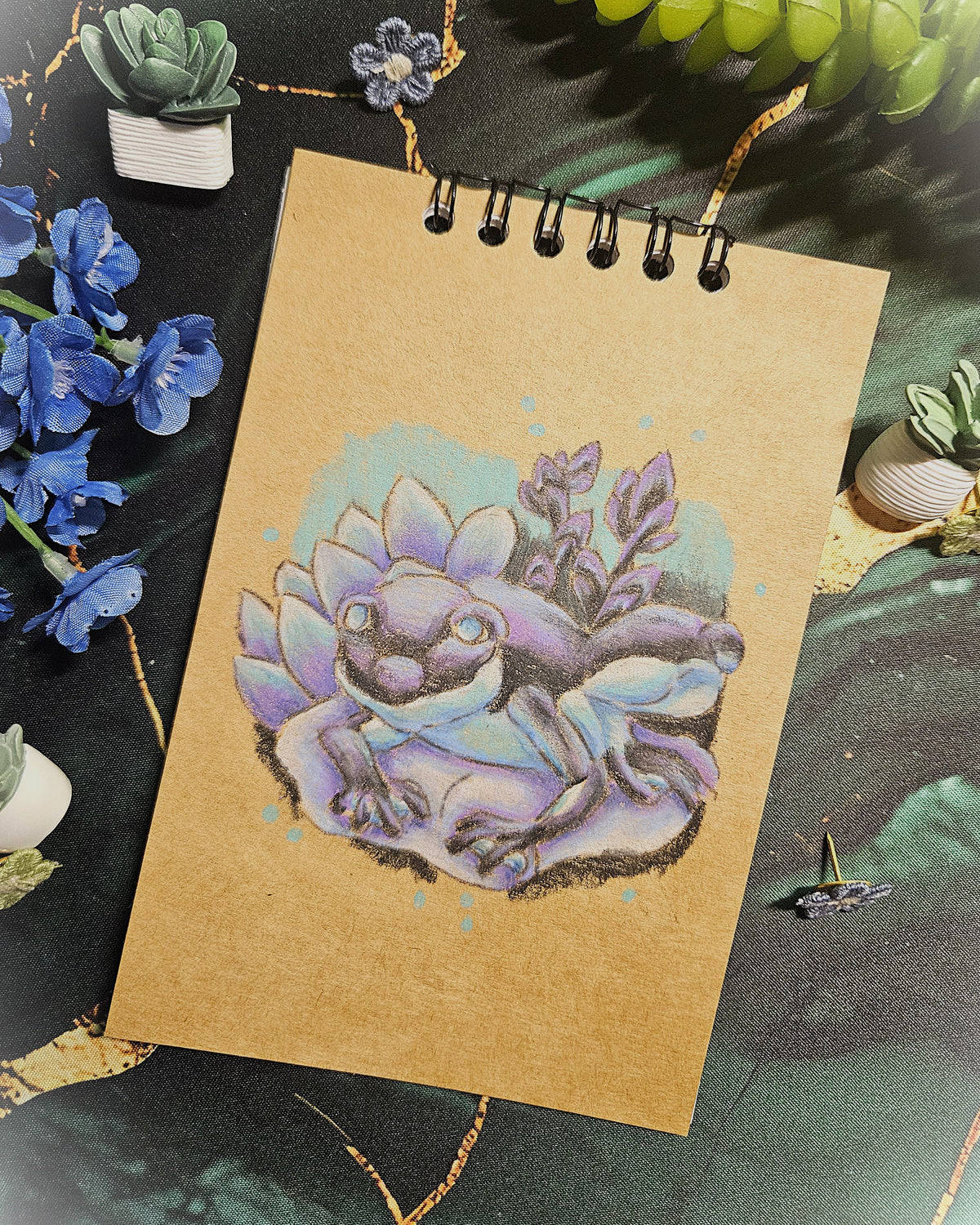 Small Handmade Sketchbook- Notebooks-Pocketbooks- Frog