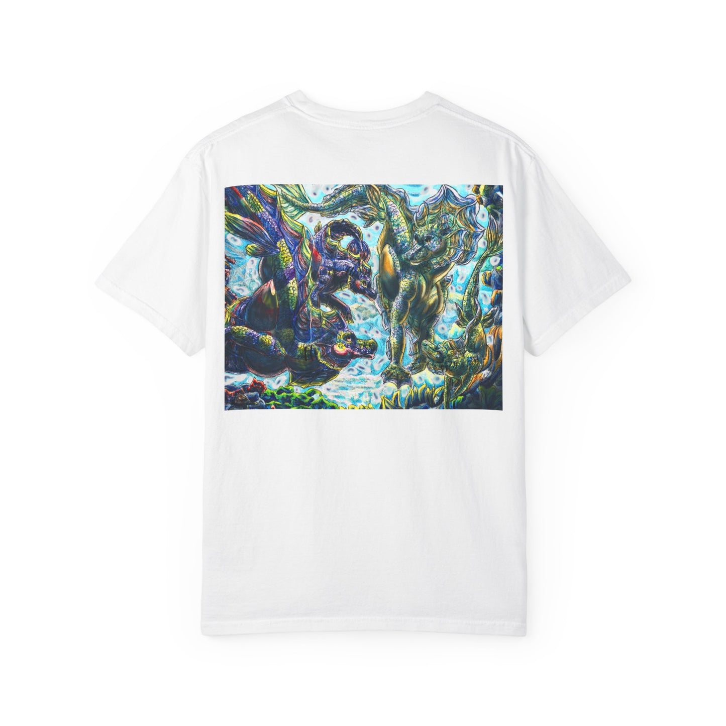 Dual Hippocampus – Dual Ocean Fantasy Art – Hippocampus Pair- T Shirt