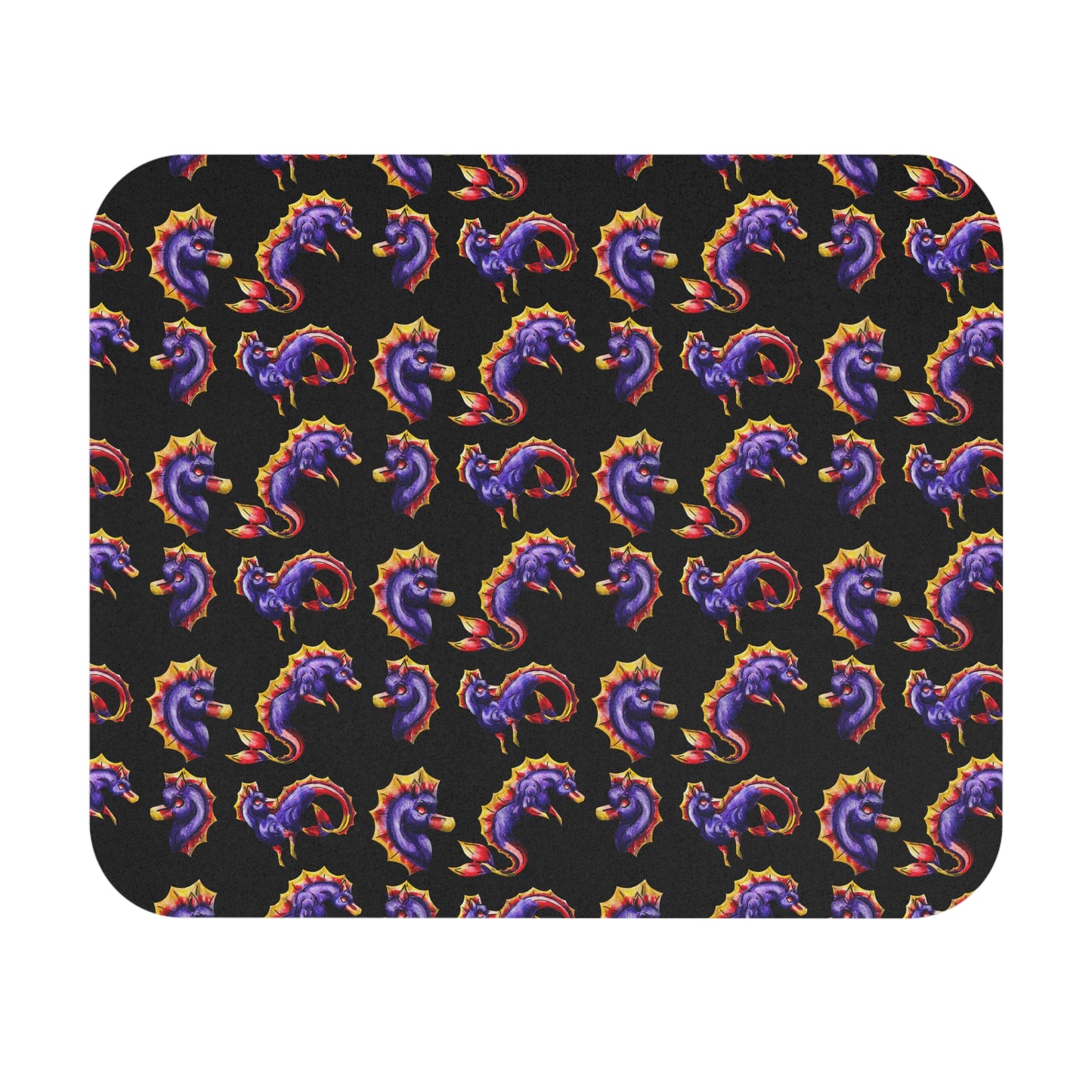 Chibi Sunset Hippocampus- Pattern - Marine Fantasy Illustration- Fantasy Ocean Art- Mouse Pad