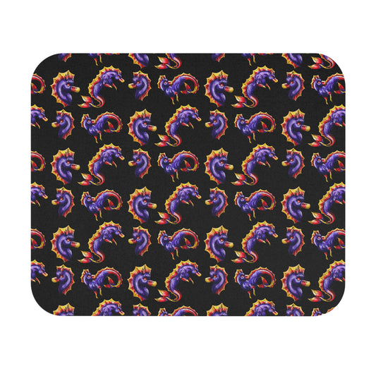 Chibi Sunset Hippocampus- Pattern - Marine Fantasy Illustration- Fantasy Ocean Art- Mouse Pad