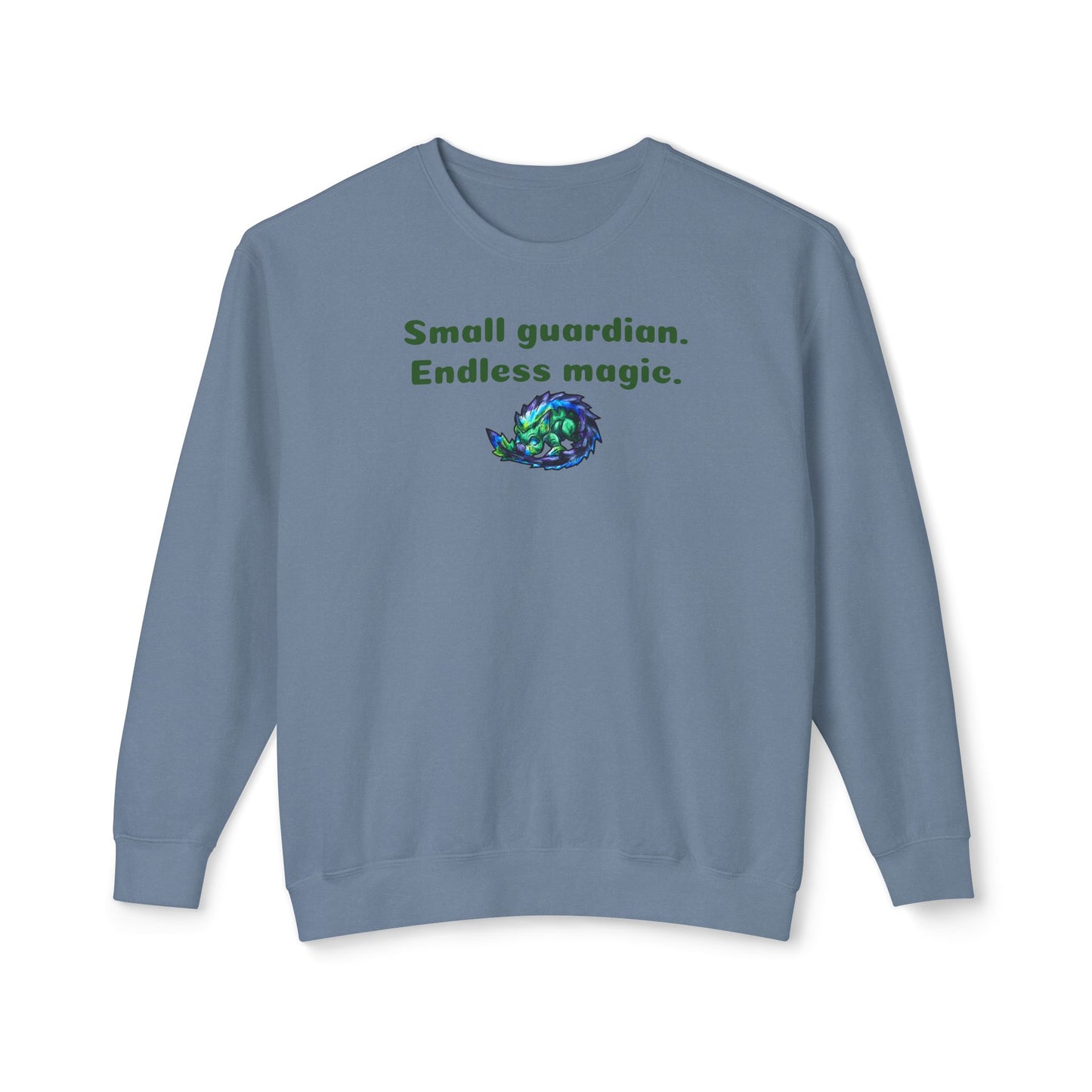 Chibi Arlathia the Hedgehog- Endless Magic- Green Creature Drawing - Cute Animal Illustration- Crewneck