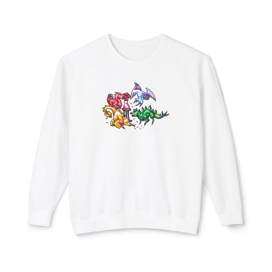 Valentine Chibis- Dinosaur Groupings – Dino Art- Valentine's Day Art – Valentine Lover Gift Unisex Crewneck