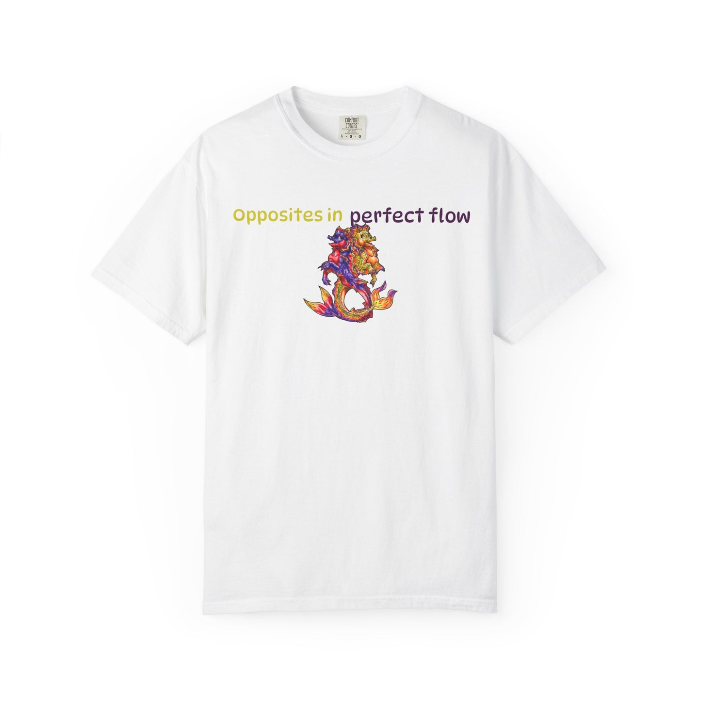 Baby Dual Hippocampus – Opposite Flow- Dual Ocean Fantasy Art – Hippocampus Pair- T Shirt
