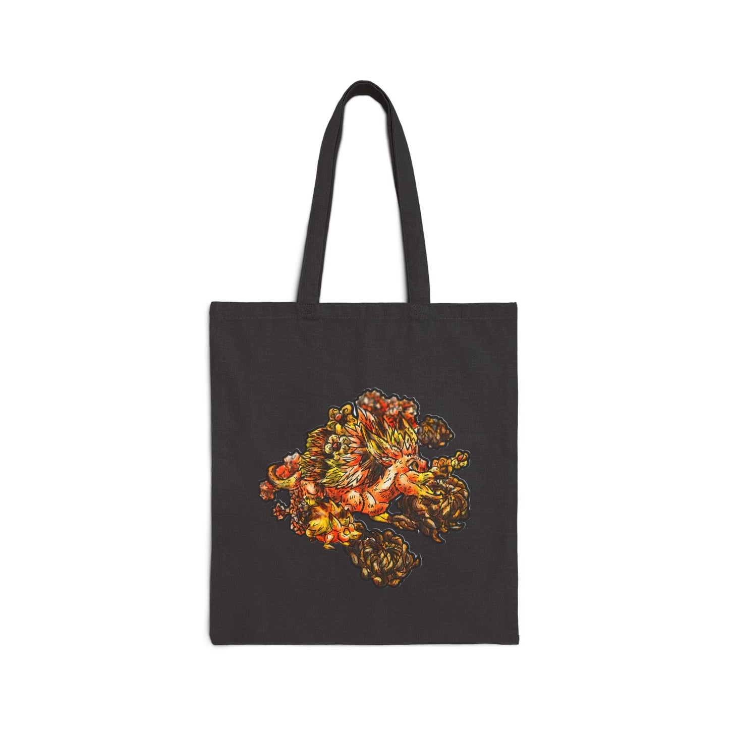Aster the Fall Hedgehog Cotton Canvas Tote Bag