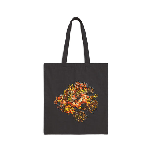 Aster the Fall Hedgehog Cotton Canvas Tote Bag