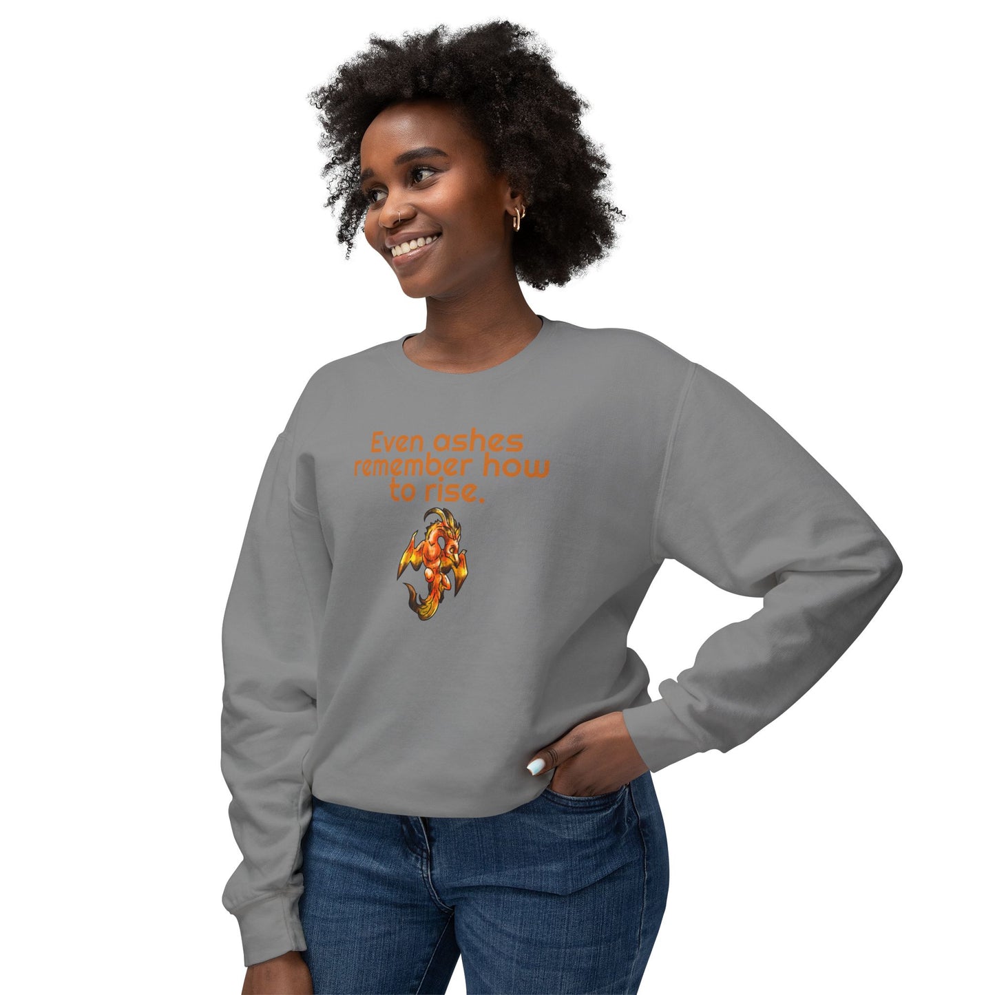 Chibi Cayene the Pheonix- Ashes Rise- Fantasy Bird Illustration- Majestic Phoenix- Crewneck