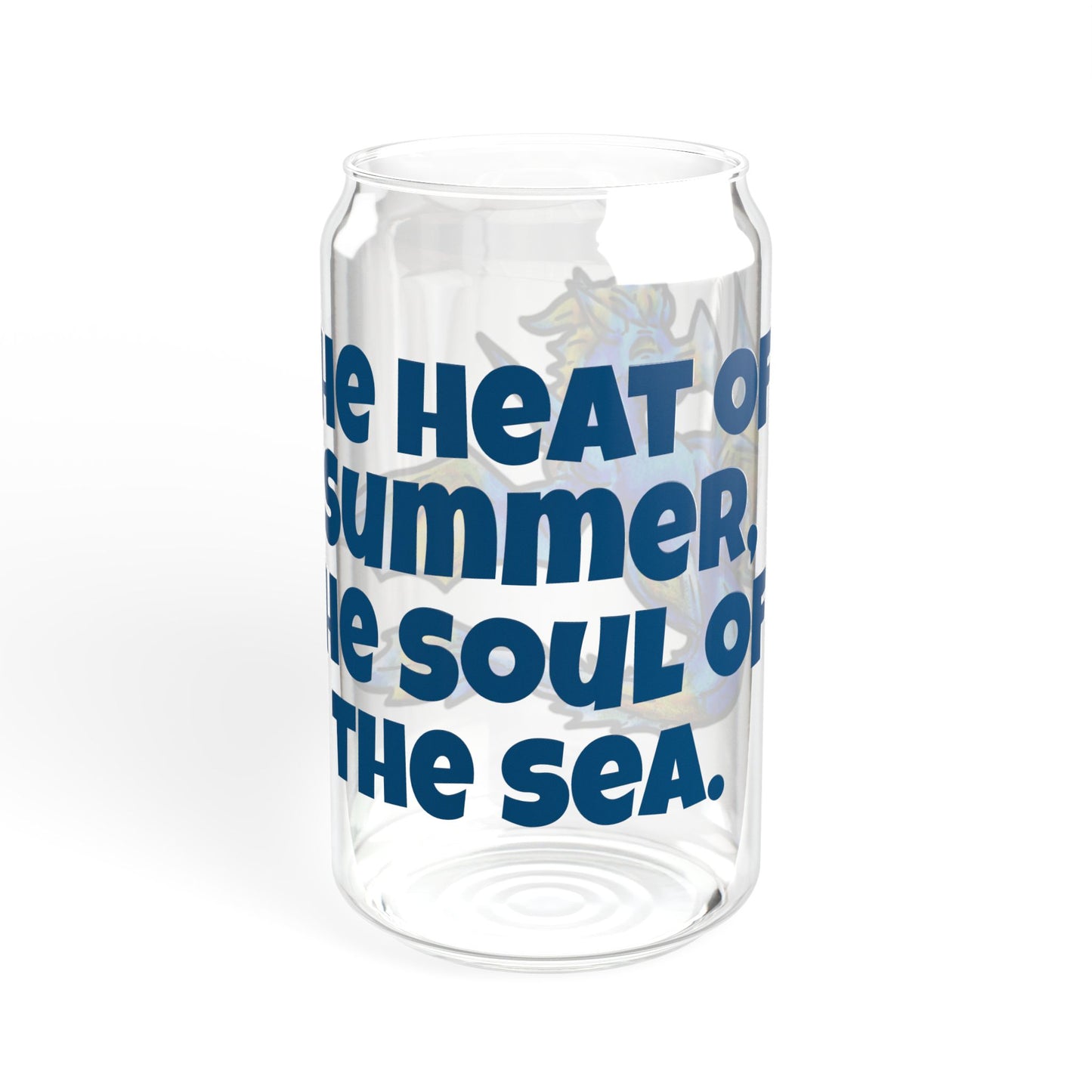 Chibi Summer Dragon- Heat & Soul- Summer Fantasy- Sunlit Tide Dragon- Glass Tumbler 16oz