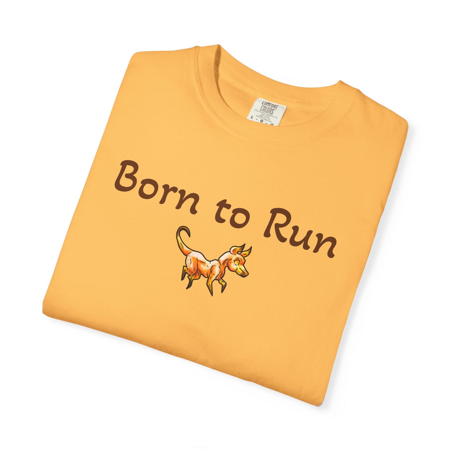 Caenin Shirt – Born to Run – Chibi Orange Dog – Warm Fantasy Dog – Dog Lover Gift- T-Shirt