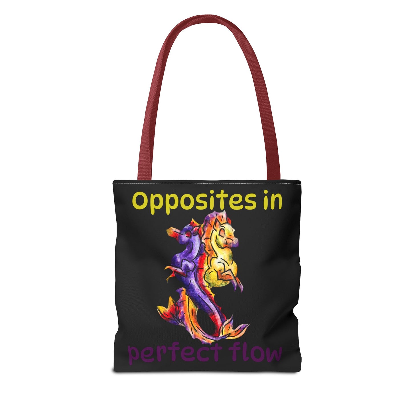 Chibi Dual Hippocampus – Dual Ocean Fantasy Art – Hippocampus Pair- Double-sided Tote Bag