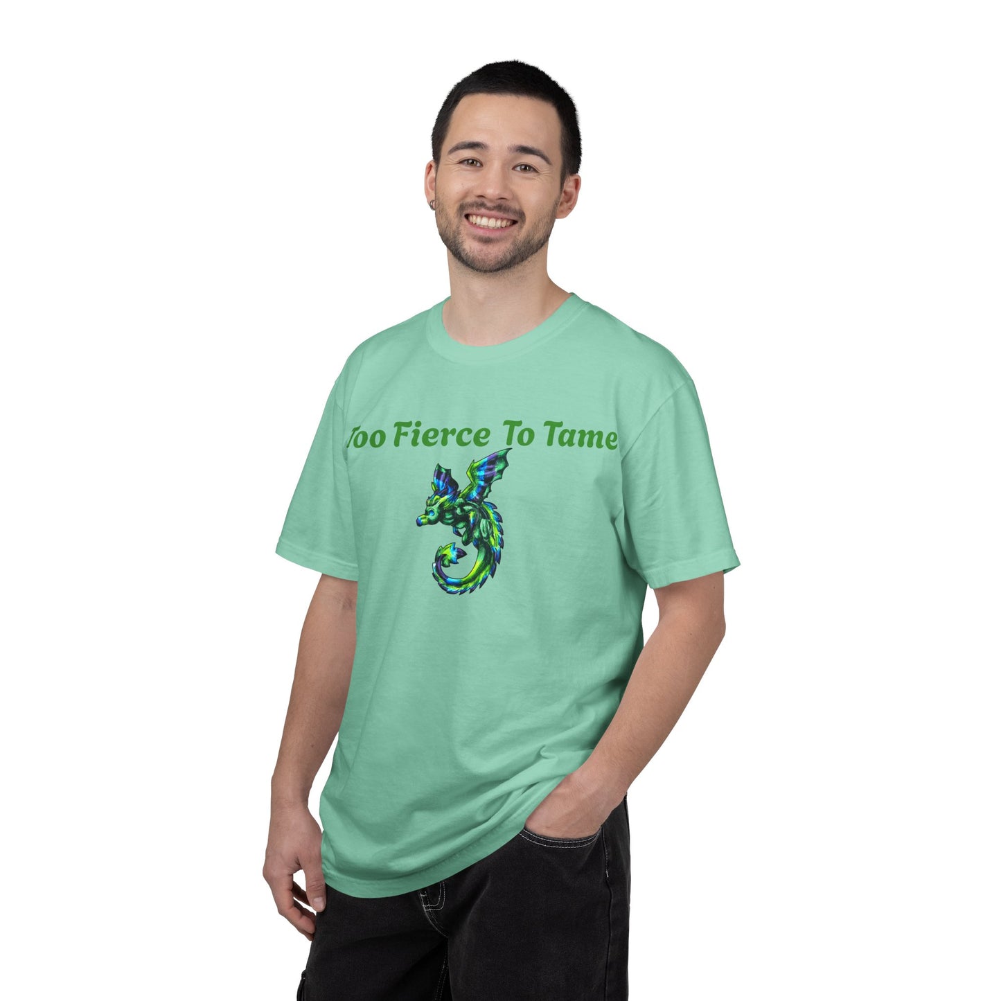 Arlith- Emerald Dragon – Aggressive Green Fantasy Dragon –Too fierce to tame T-shirt – Mythical Creature– Dragon Lover Gift