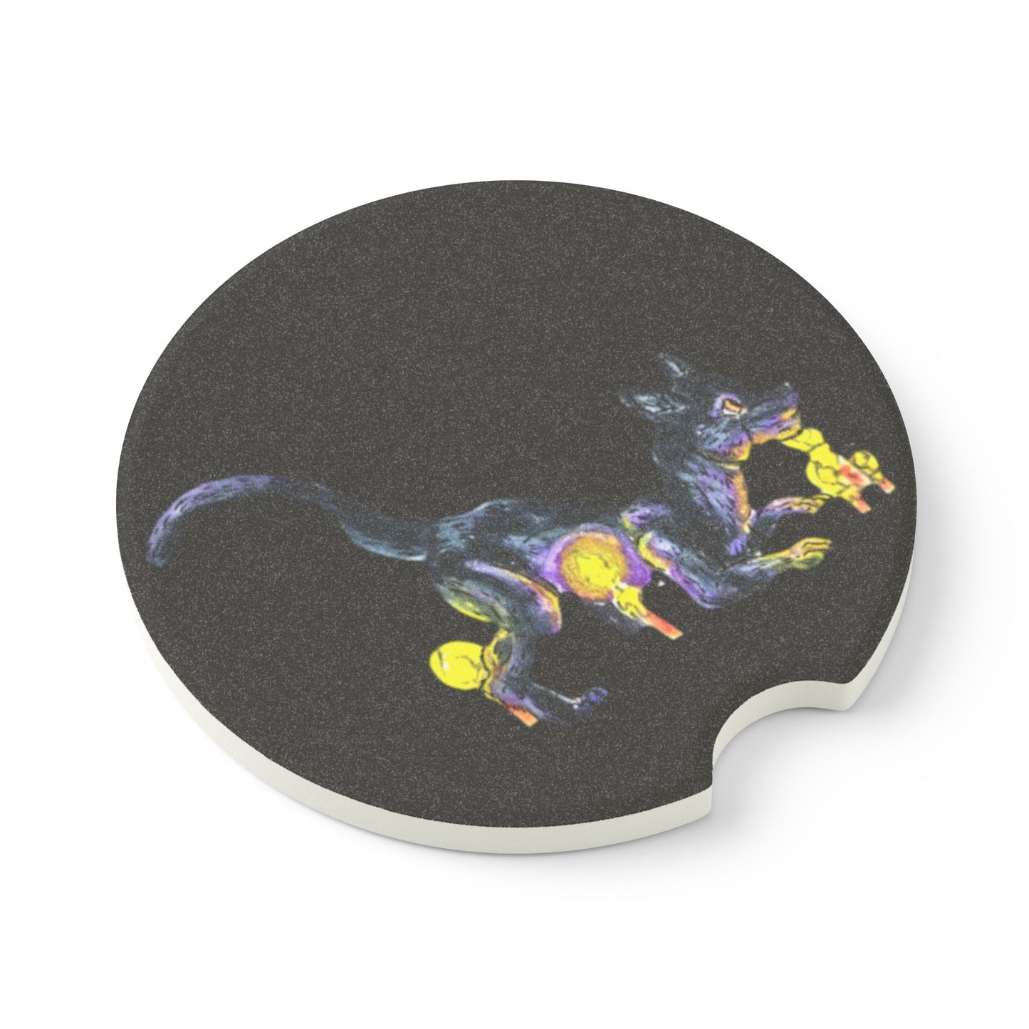 Boo the Cat Soapstone Car Coaster 2pc