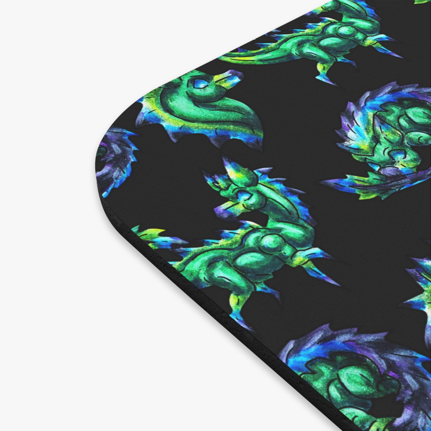 Chibi Arlathia the Hedgehog- Pattern- Green Creature Drawing - Cute Animal Illustration- Mousepad