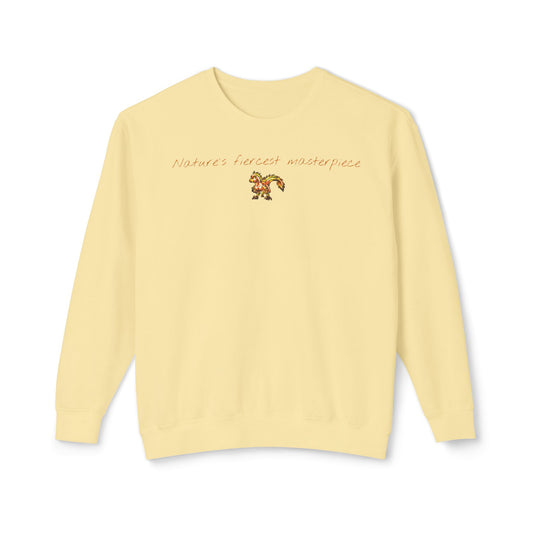Chibi Caena the Raptor- Masterpiece- Dinosaur art- Prehistoric- Crewneck