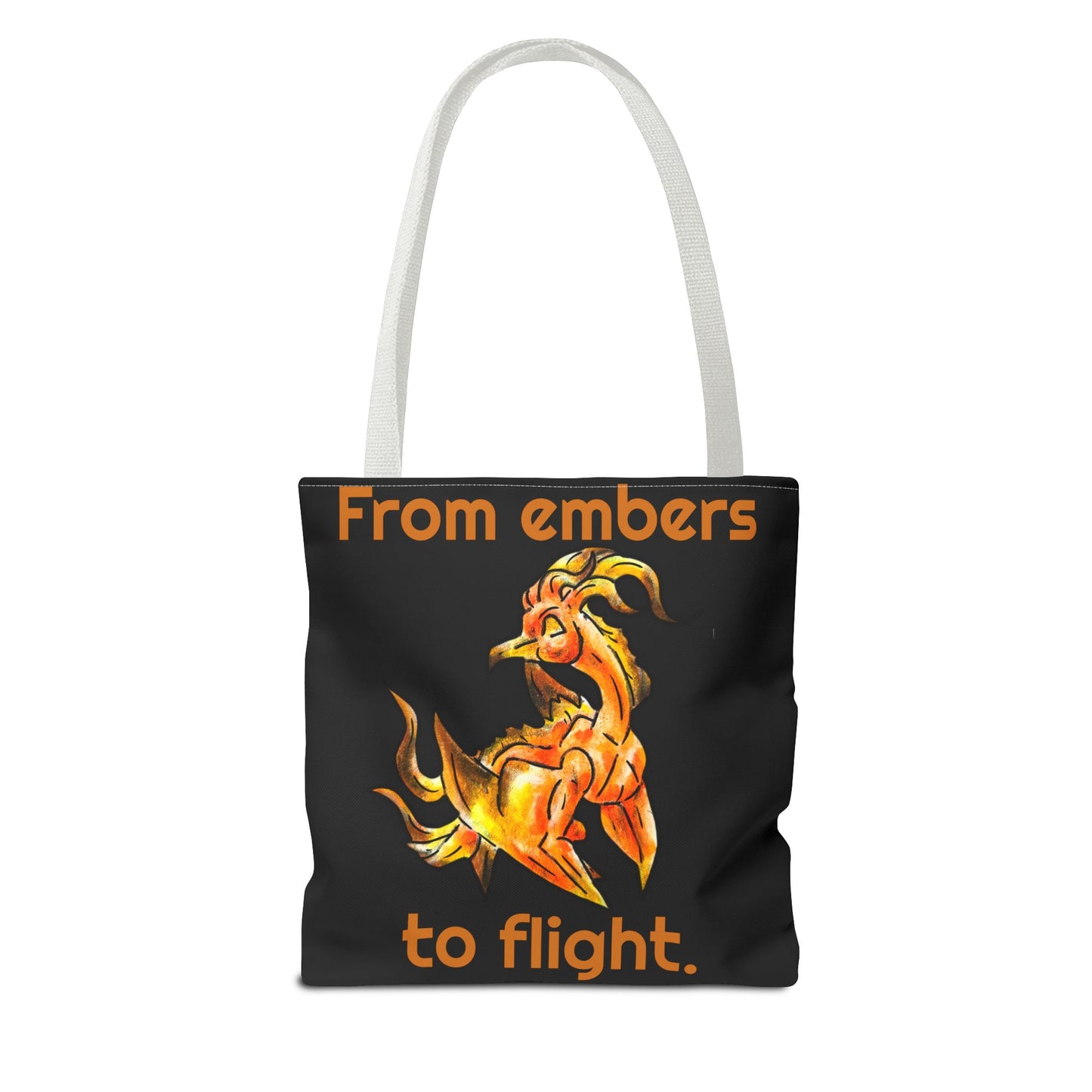 Chibi Cayene the Pheonix- Fantasy Bird Illustration- Majestic Phoenix- Two-toned Tote Bag