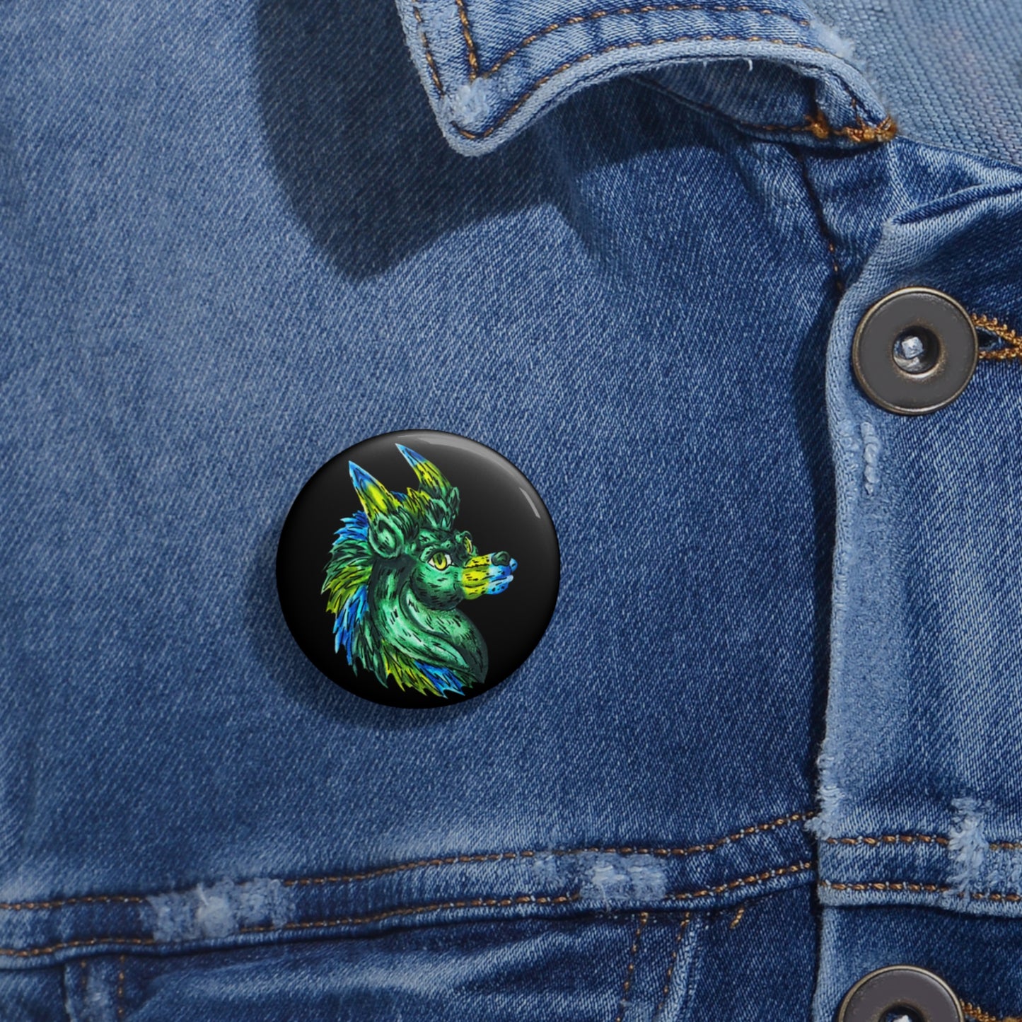 Clover the Hedgehog Head Custom Pin Buttons