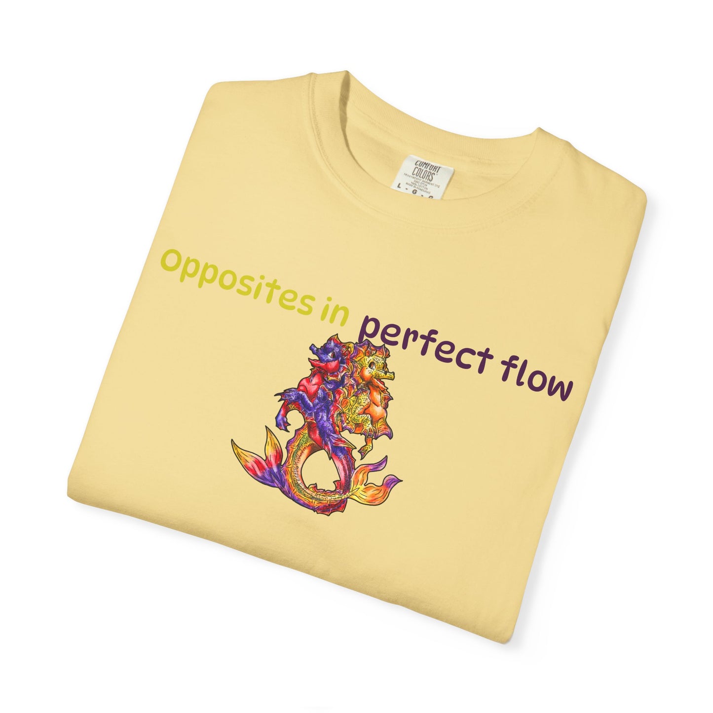 Baby Dual Hippocampus – Opposite Flow- Dual Ocean Fantasy Art – Hippocampus Pair- T Shirt