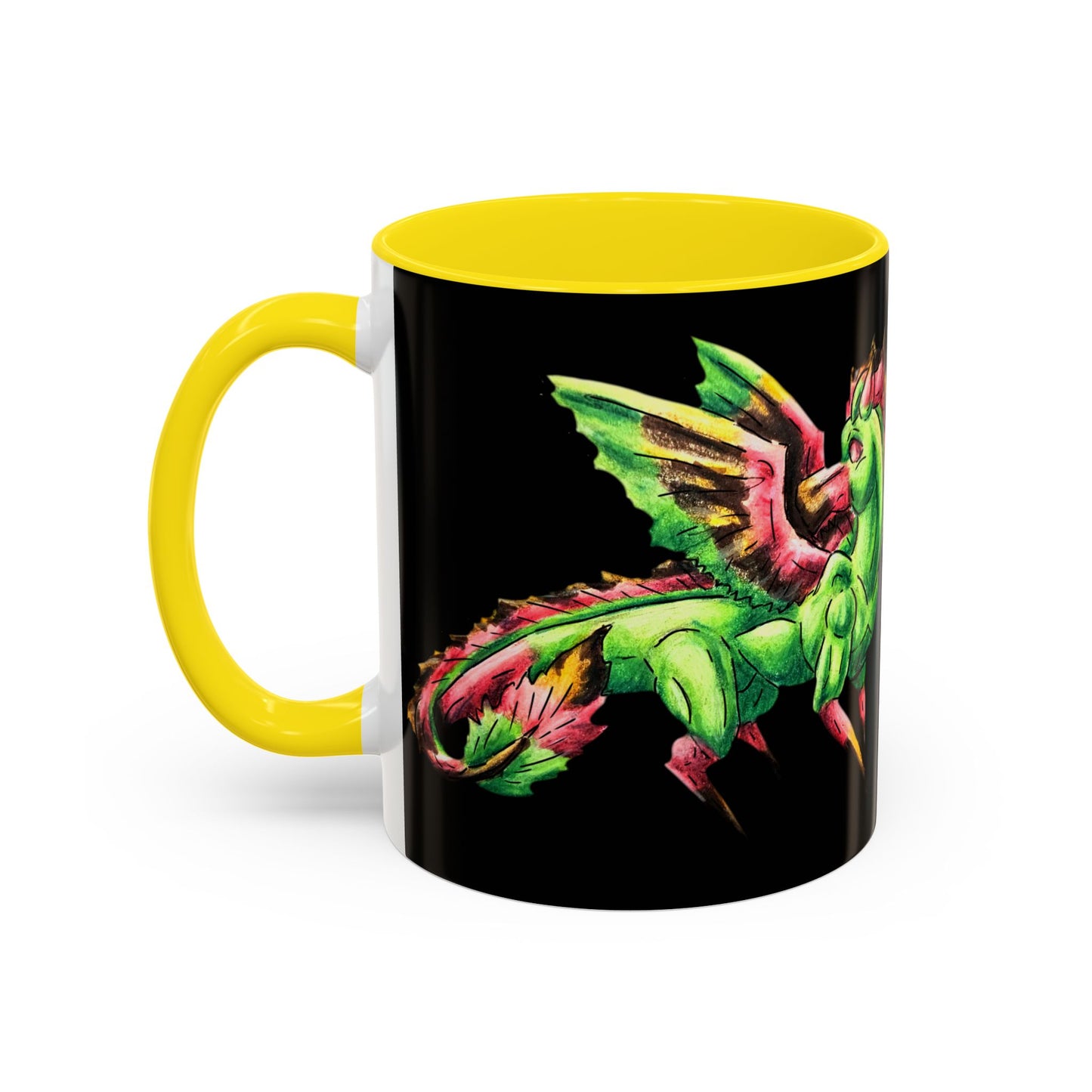 Chibi Spring Dragon- Bloom Fierce - Fantasy Nature- Mythical Creature- Forest Guardian Art - Dragon Lover Gift Coffee Mug