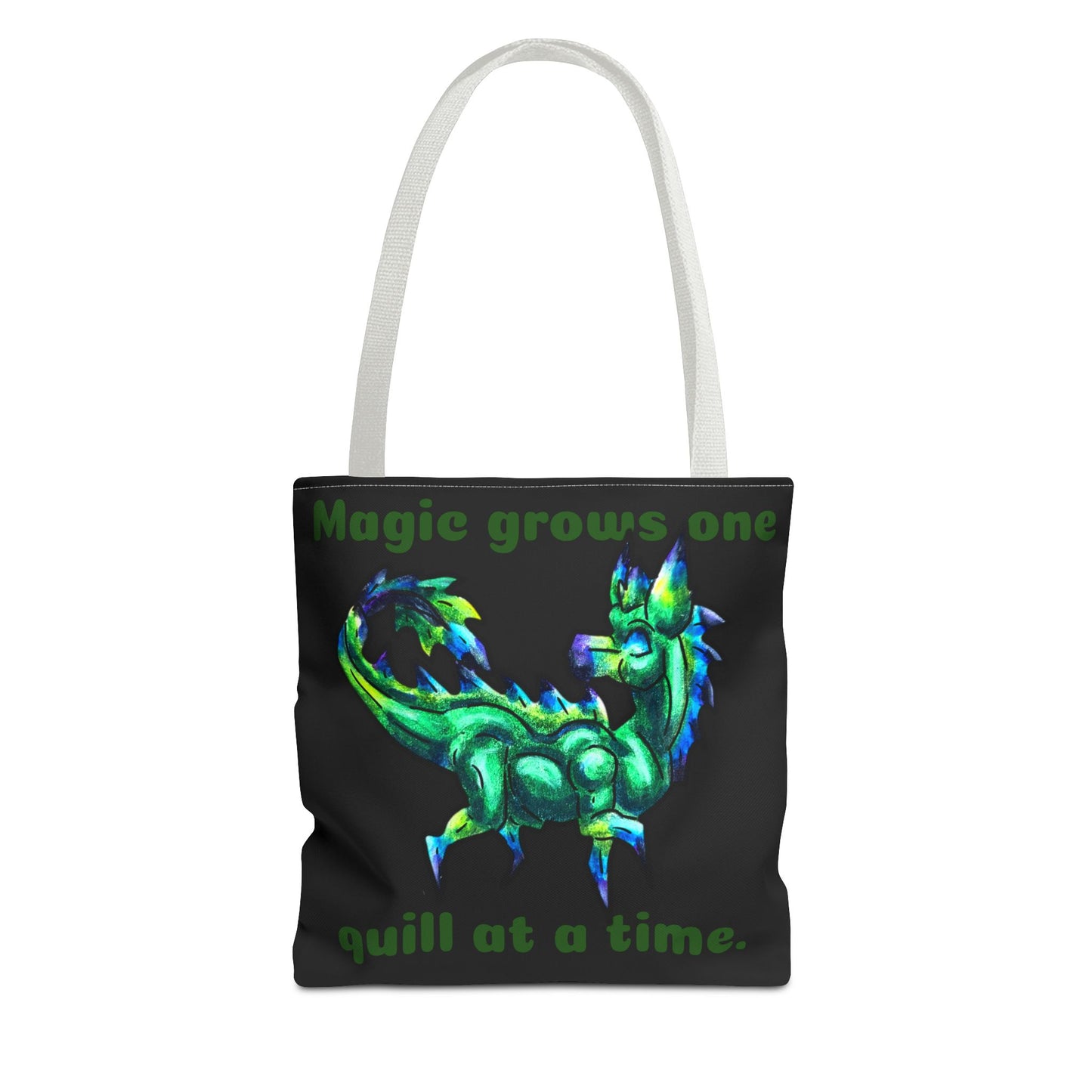 Chibi Arlathia the Hedgehog- Green Creature Drawing - Cute Animal Illustration- Two-Toned Tote Bag