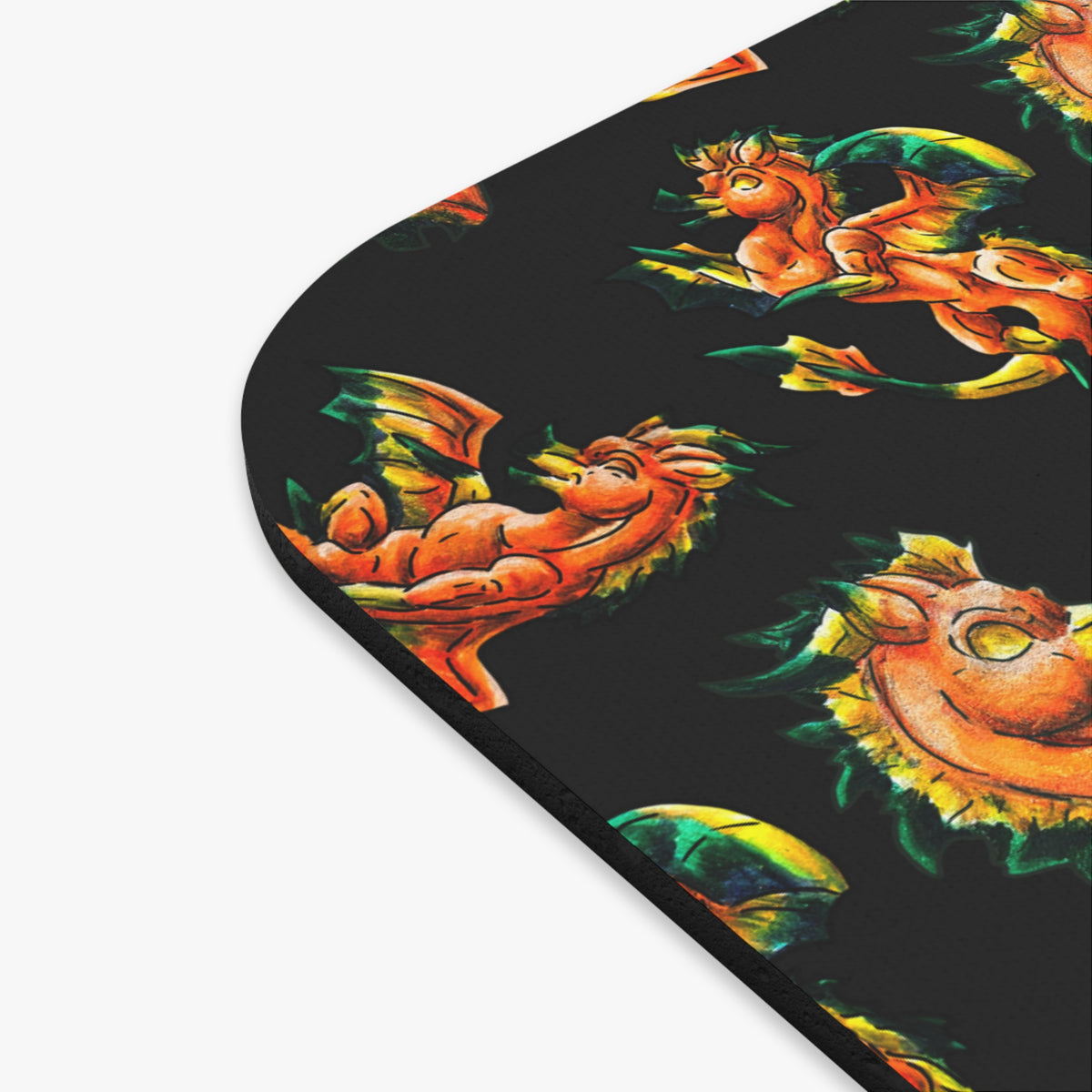 Chibi Fall Dragon- Pattern- Autumn Fantasy- Mousepad