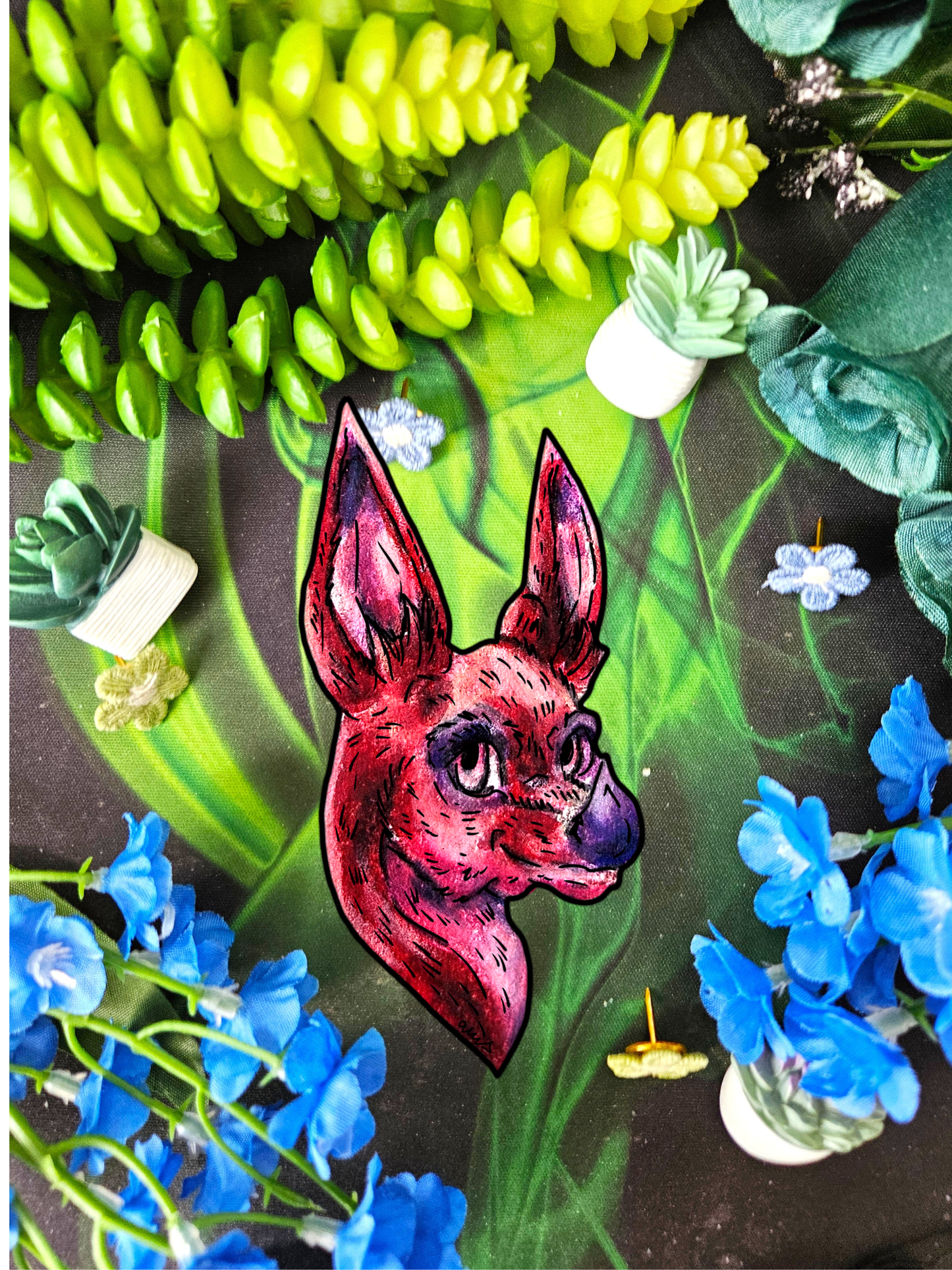 Myra the Bat Head Sticker