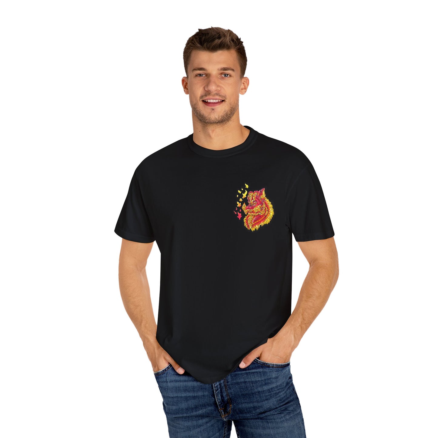 Fire Dragon Head 2 Unisex Garment-Dyed T-shirt