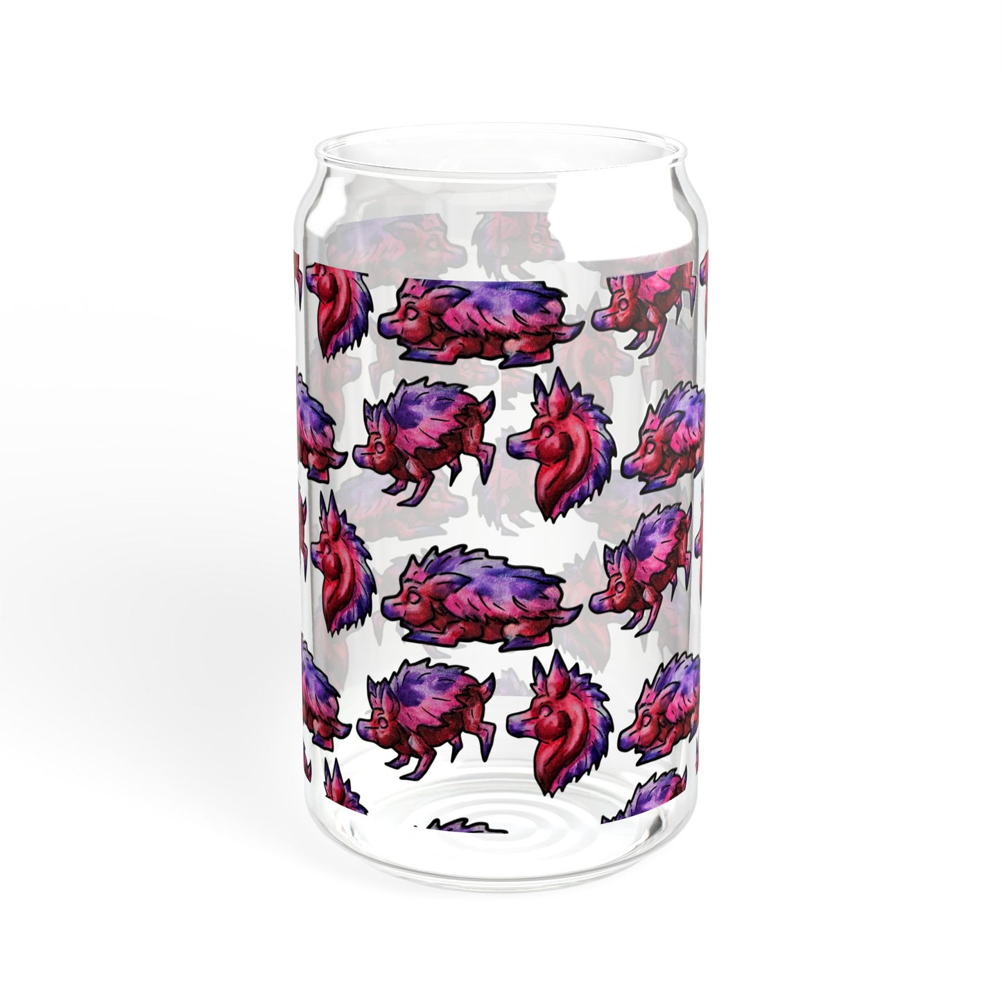 Chibi Azalea the Hedgehog-Pattern- Chibi Hedgehog- Cute Animal - Glass Tumbler 16oz