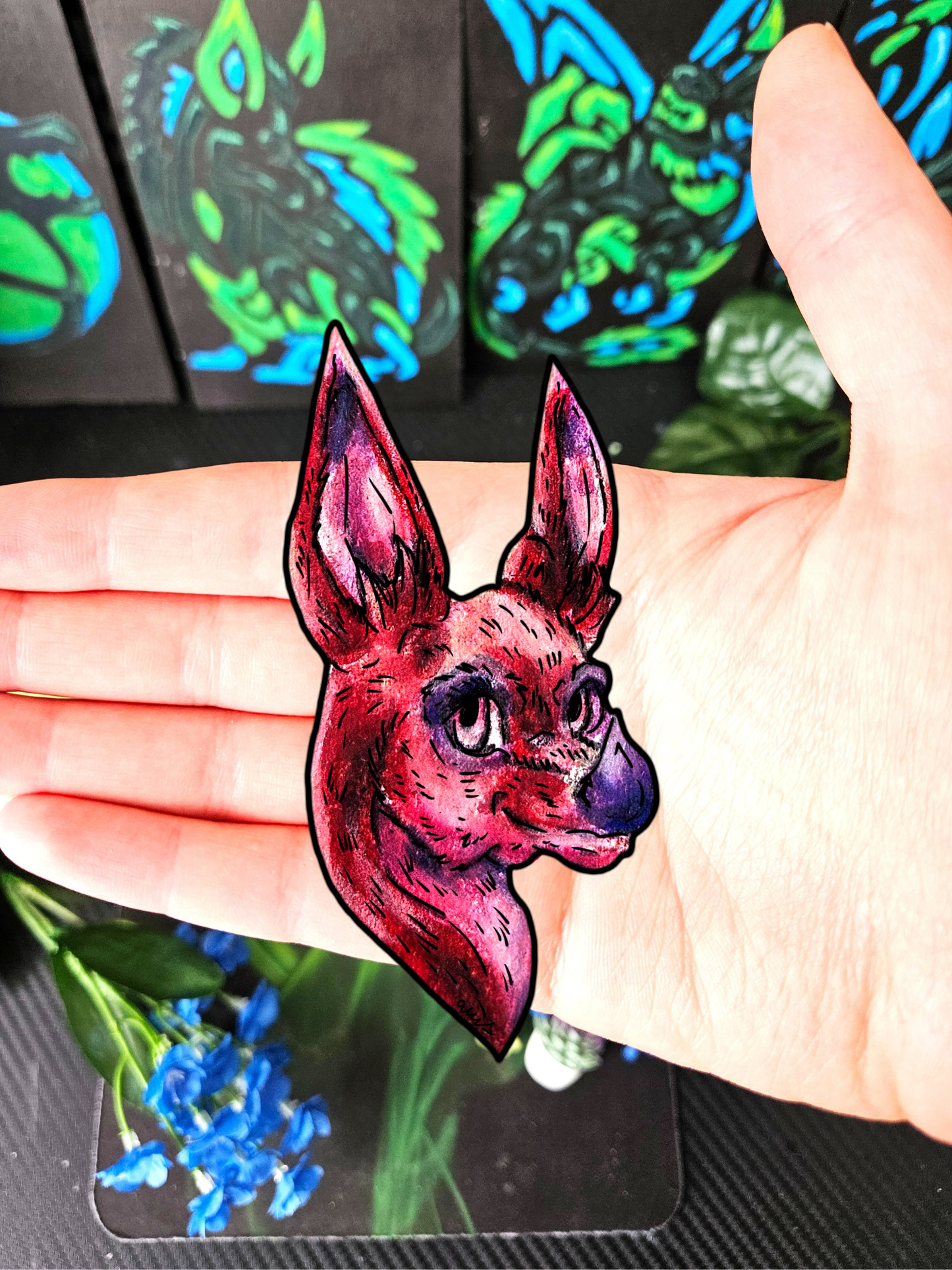 Myra the Bat Head Sticker