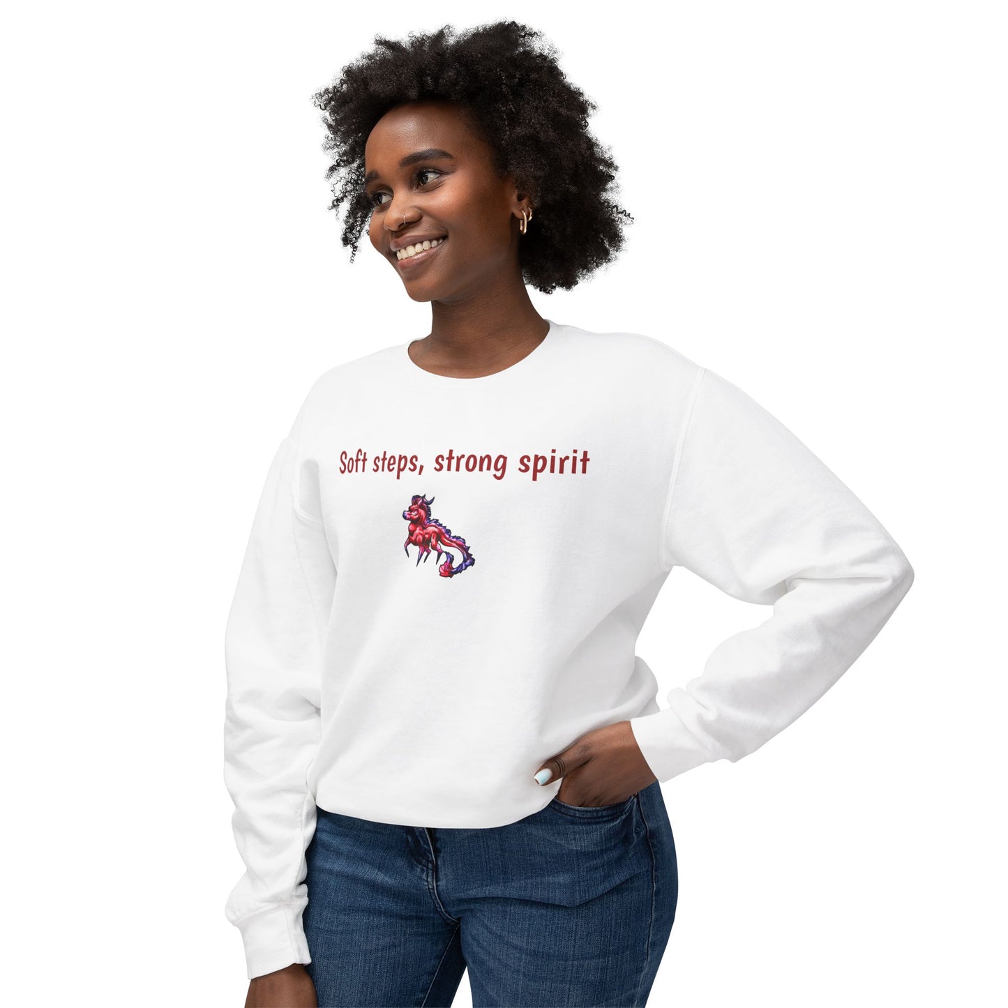 Chibi Myer the Kirin- Soft steps, strong spirit Sweathshirt- Mythical Creature- Kirin Gift - Unisex Crewneck