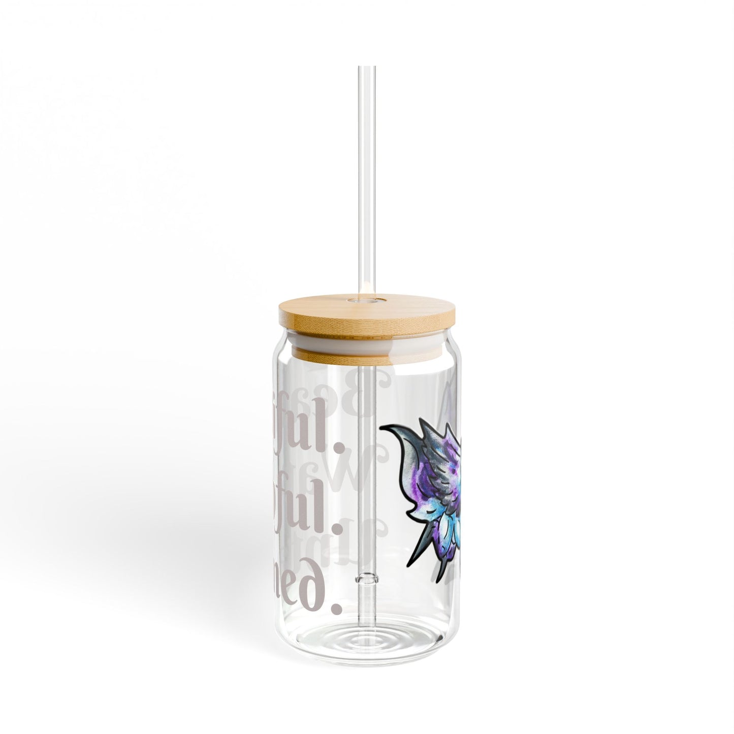 Chib Seleste the Peryton- Untamed- Fantasy Creature- White Deer Bird- Glass Tumbler, 16oz