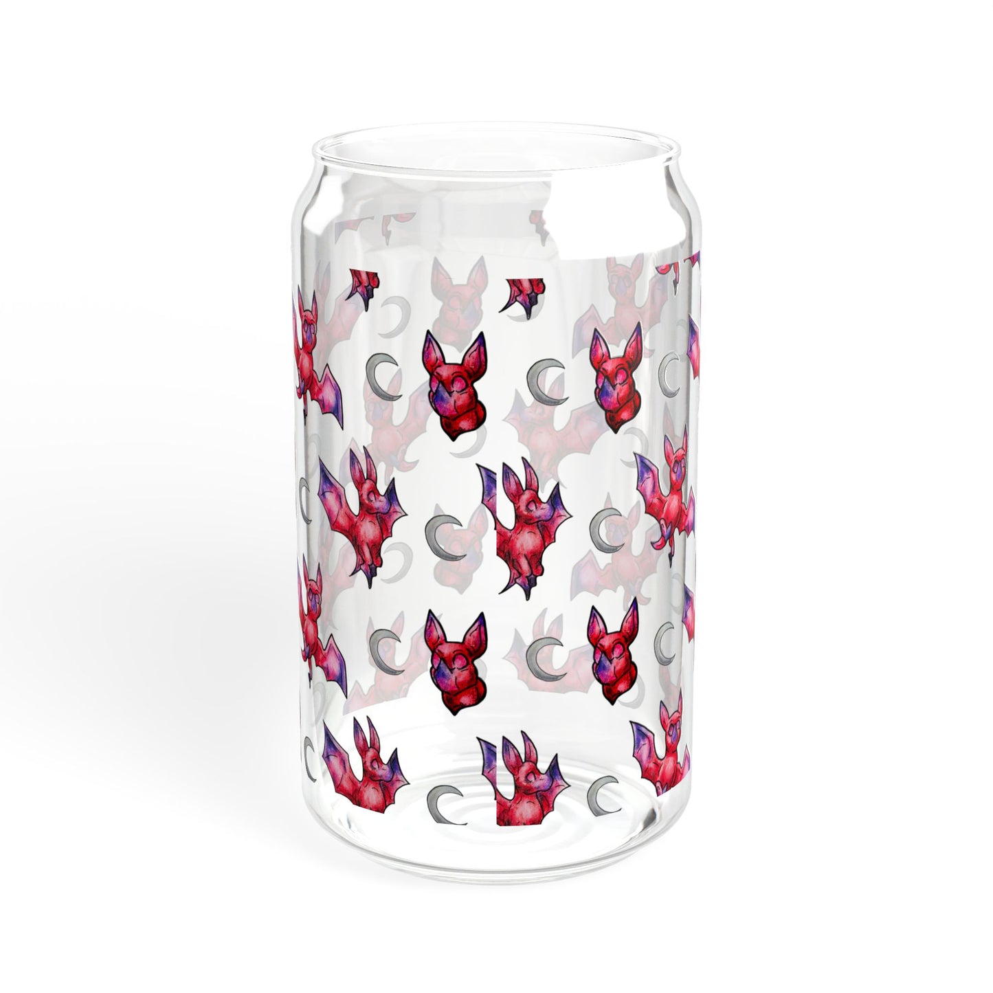 Minis Myra the Bat Pattern Sipper Glass, 16oz