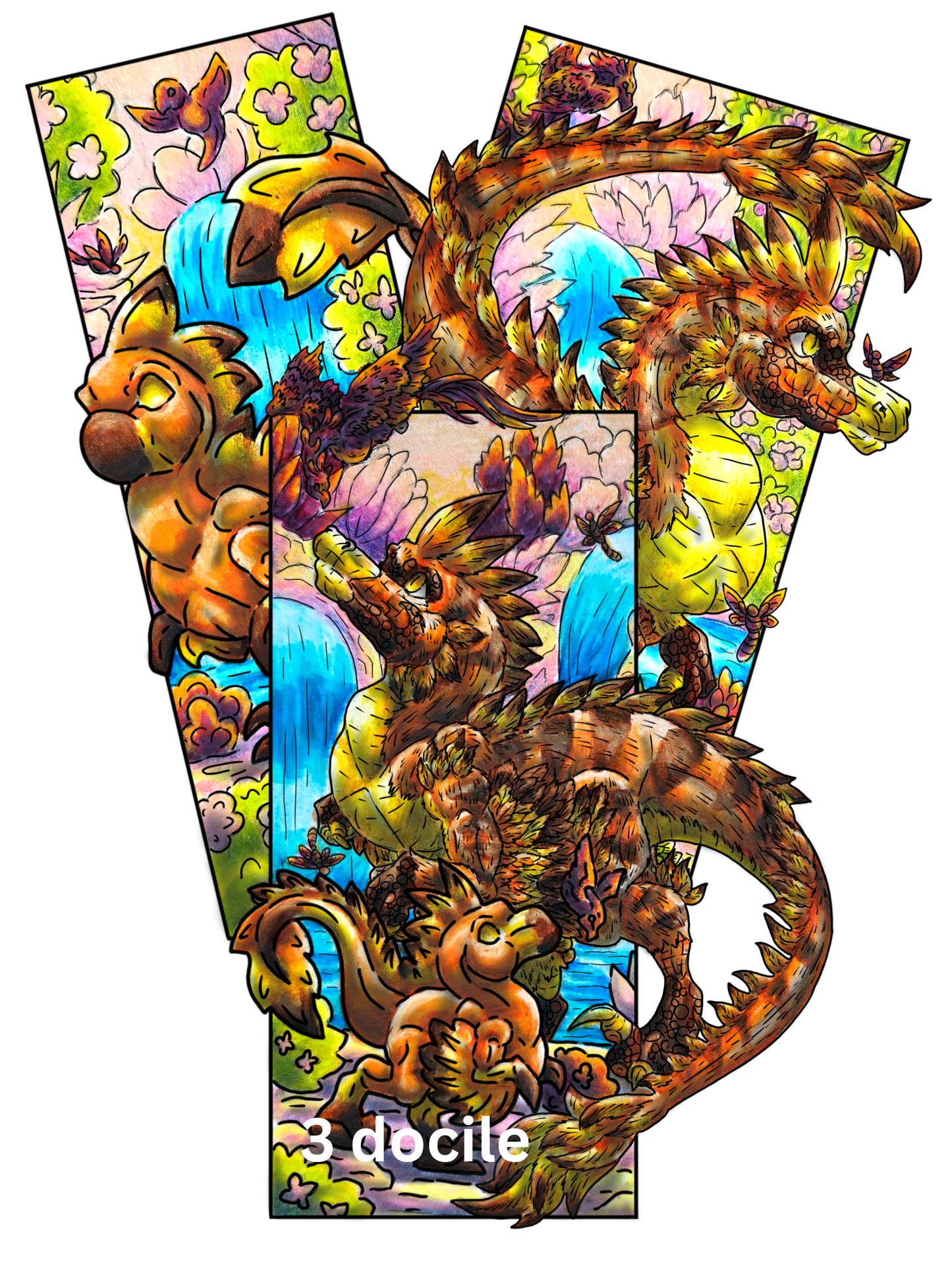 Die-Cut Caena the Raptor Bookmarks DIGITAL DOWNLOAD Colored Version