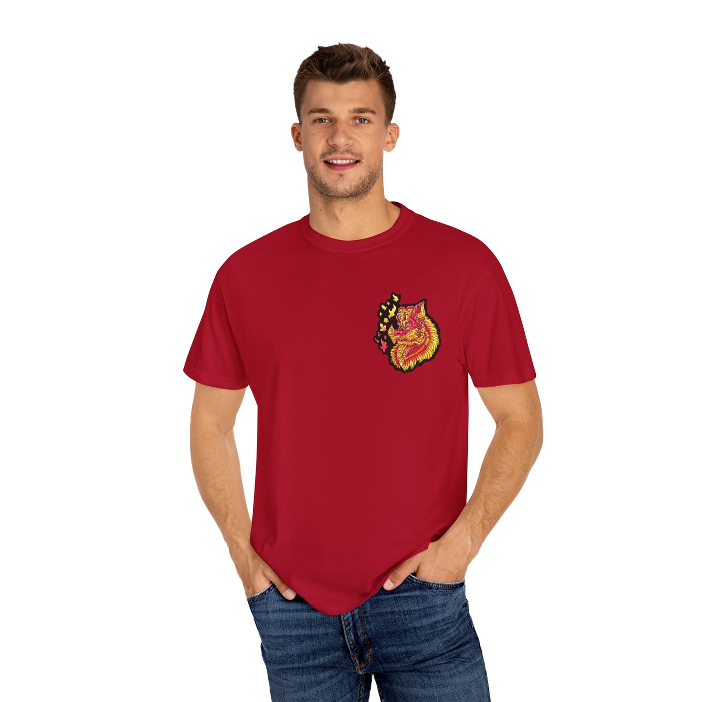 Fire Dragon Head 2 Unisex Garment-Dyed T-shirt