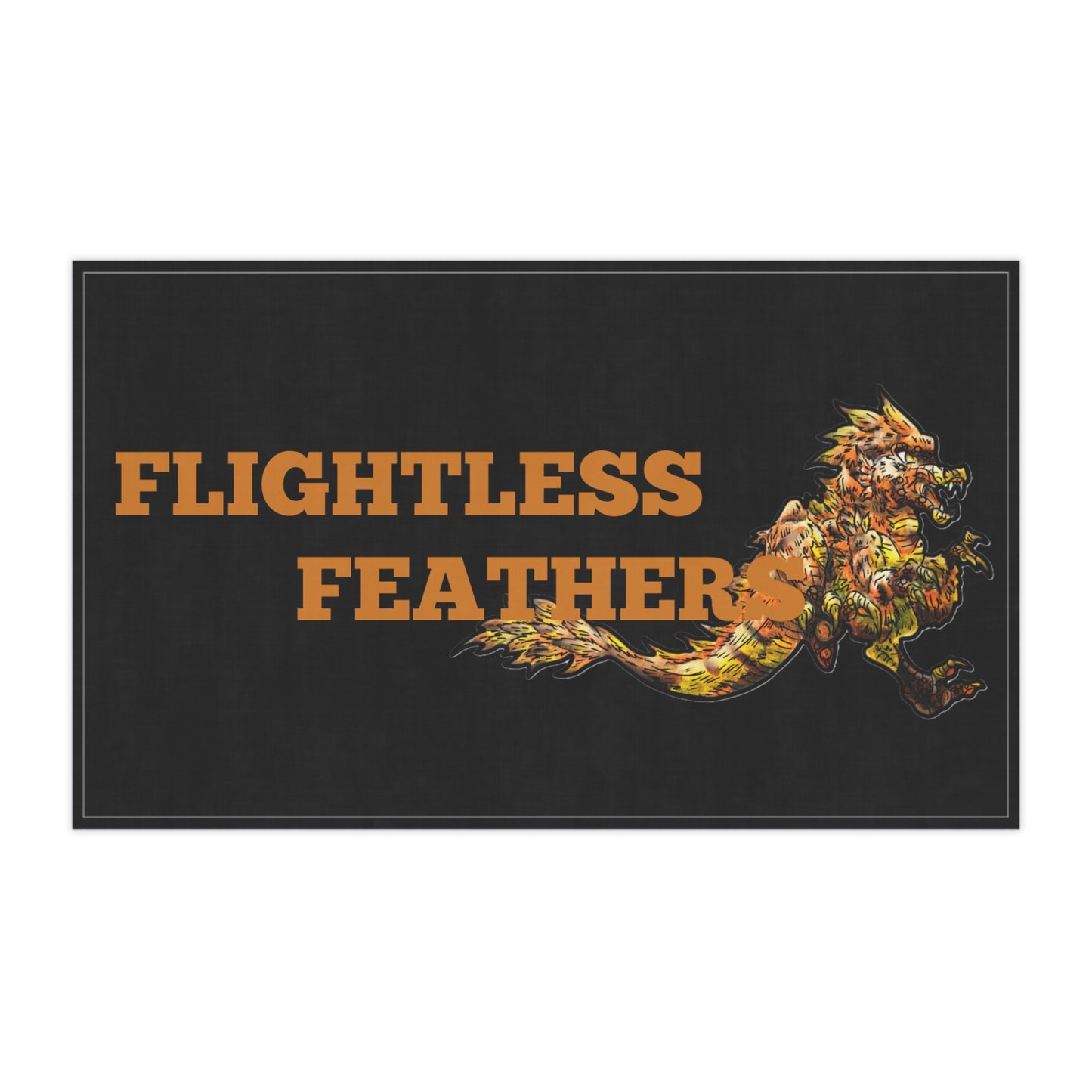 Caena the Raptor Flightless Feathers Tea Towel