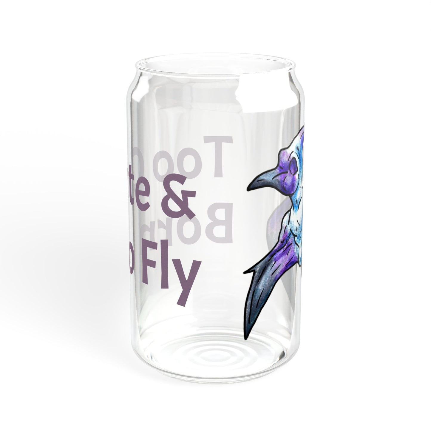 Siln –Too Cute - Pterodactyl Art - Flying Dinosaur Illustration Sipper Glass, 16oz