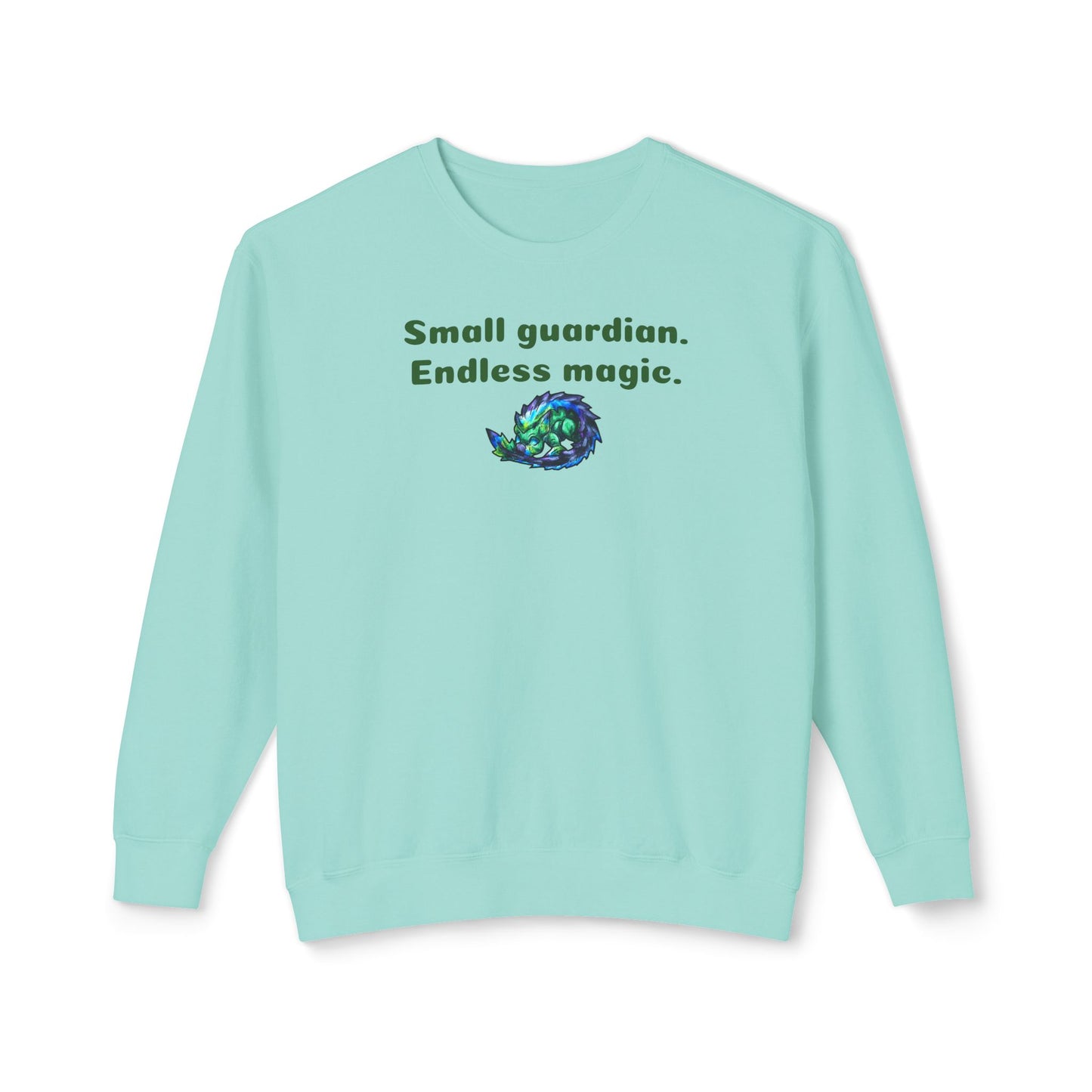 Chibi Arlathia the Hedgehog- Endless Magic- Green Creature Drawing - Cute Animal Illustration- Crewneck